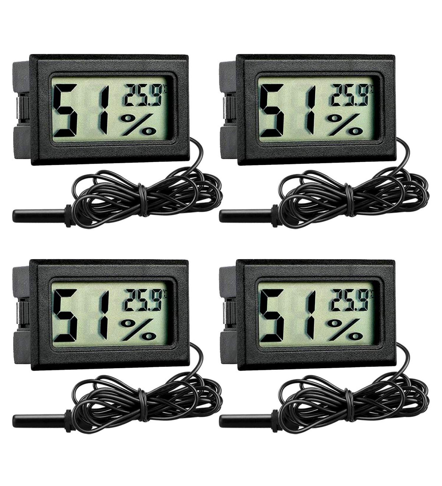 GUDOQI Digital Thermometer Hygrometer - 4 Pack Mini Temperature & Moisture Meters for Reptiles Incubators Aquariums Greenhouses Cars & Home - Model B - Buy Online on GoSupps.com