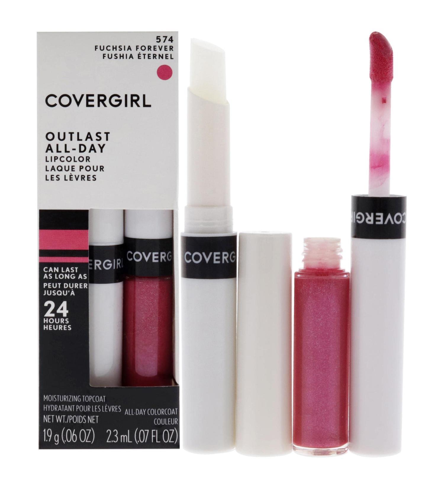 COVERGIRL Outlast All-Day Lip Color Fuchsia Forever - Long-Lasting Lipstick - Buy Online on GoSupps.com