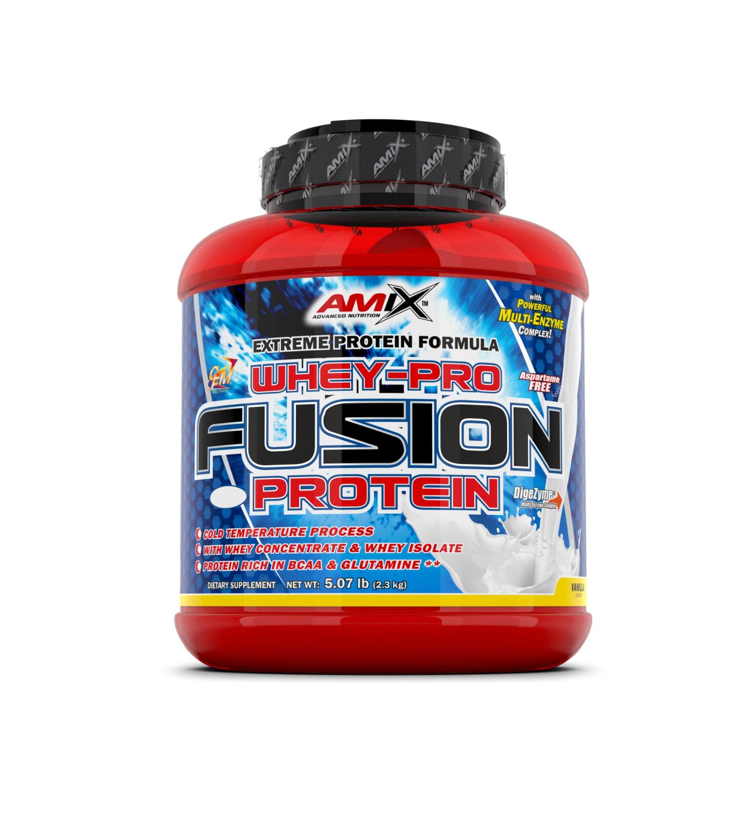 Amix Whey Protein Pure Fusion - Ultra Filtered Whey Concentrate & Isolate with L-Glutamine - 5.1 lb Vanilla for Muscle Mass Increase - International Shipping Available - Buy Online on GoSupps.com
