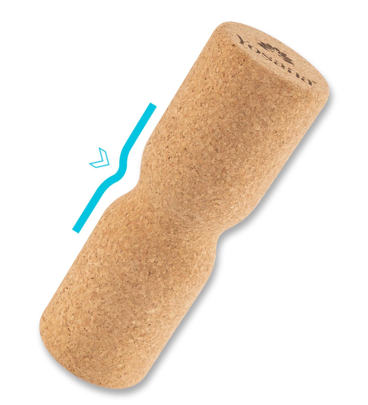 Yosana 100% Cork Fascia Roll | Rill Profile for Spinal Protection | Sustainable Recyclable & Hypoallergenic | Ideal for Back Massage Yoga & Fascia Training | 30x10cm - Buy Online on GoSupps.com