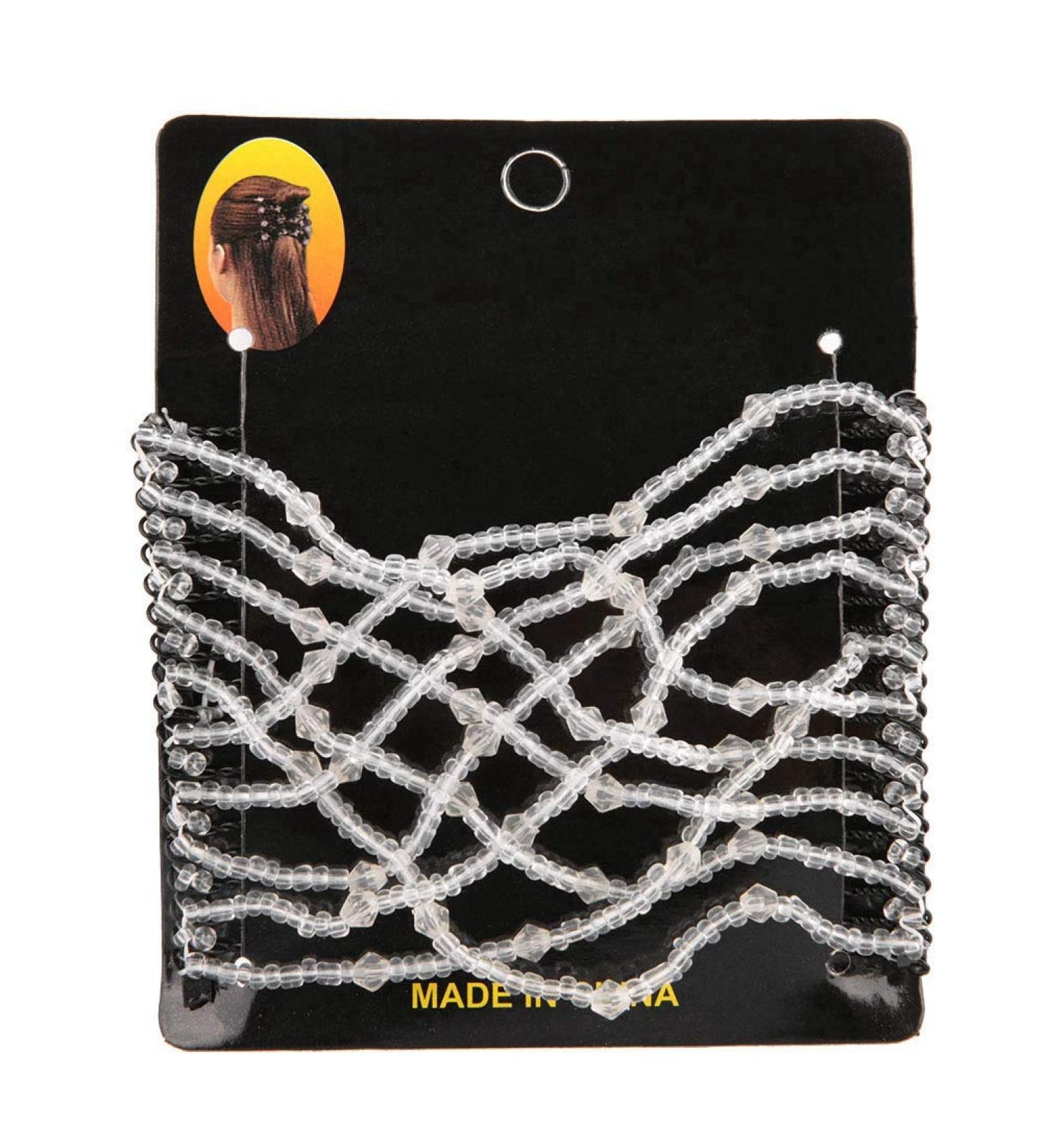 MOUMOUTEN Magic Hair Comb - Stretchable Beading Hair Slide Elastic Hair Comb Beading Hair Accessory for Weddings and Daily Use (White) - Buy Online on GoSupps.com