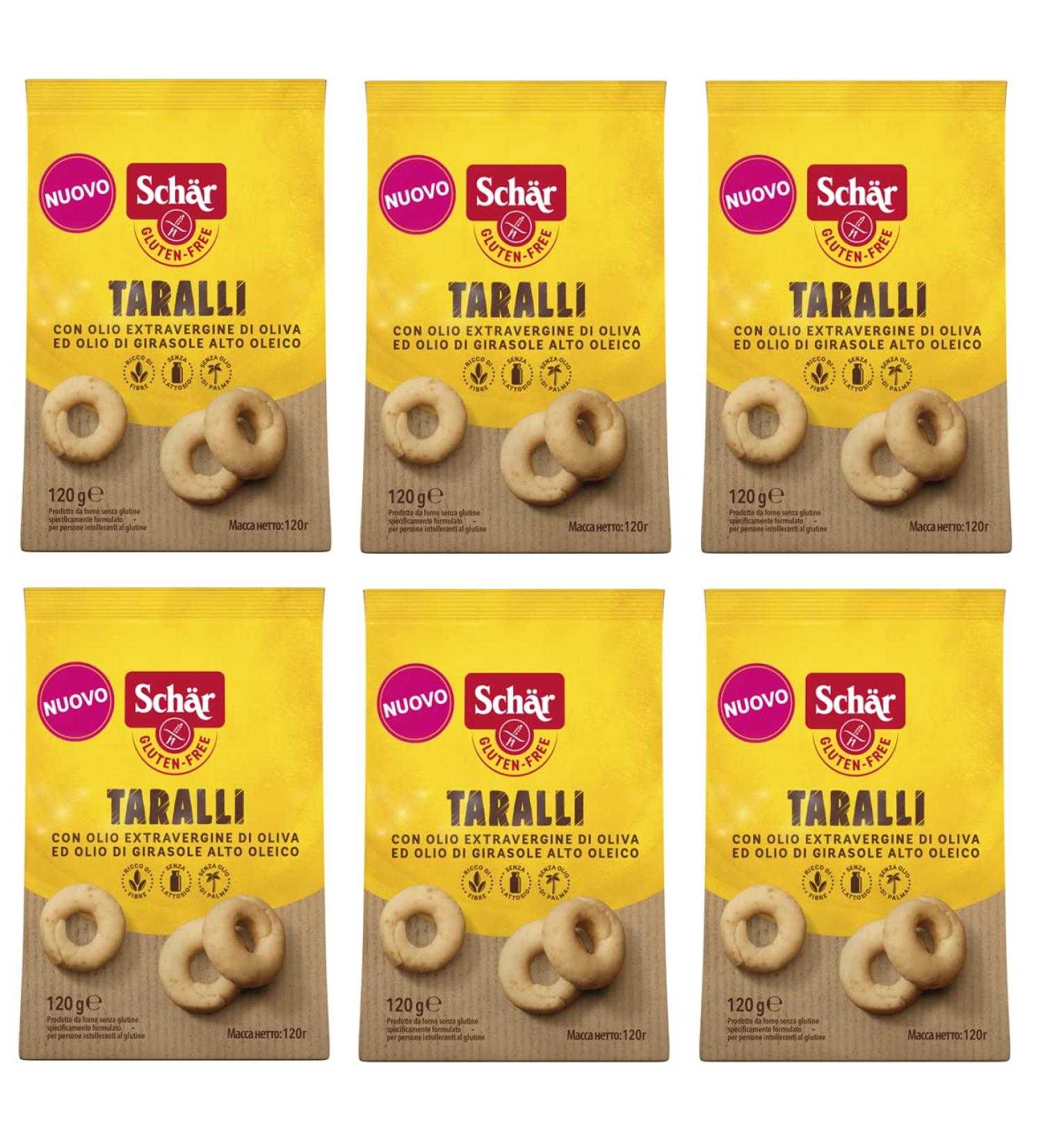 Sch r Pack of 6 gluten-free taralli with extra virgin olive oil and sunflower oil gluten-free savory snack 120g - Buy Online on GoSupps.com