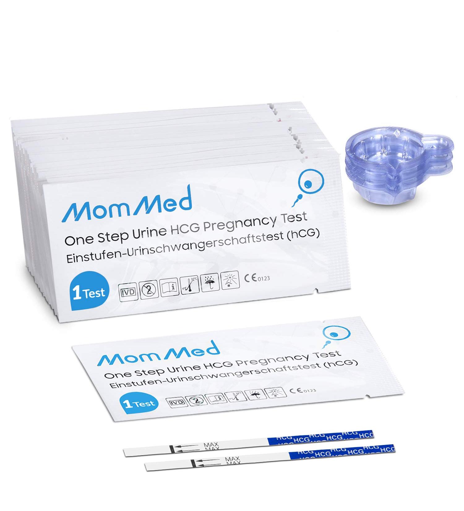 MomMed Pregnancy Test Strips  HCG 30 Pregnancy Tests for Early Detection  Rapid and Accurate Results  30 Urine Cups Included  User-Friendly and Practical HCG Test Strips (30 Pack) - Buy Online on GoSupps.com