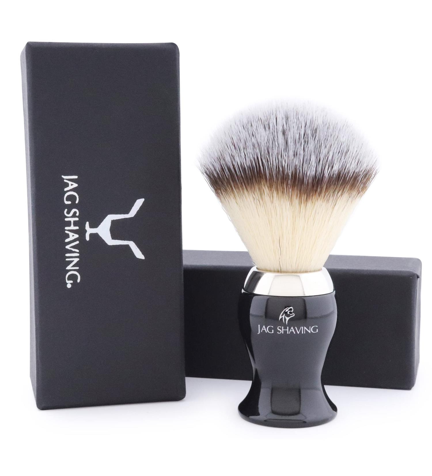 JAG Shaving Razor Brush - Synthetic Silver Spitzhaar Shaving Brush for Men & Women - Perfect Partner for Your Shaving Cream - Buy Online on GoSupps.com