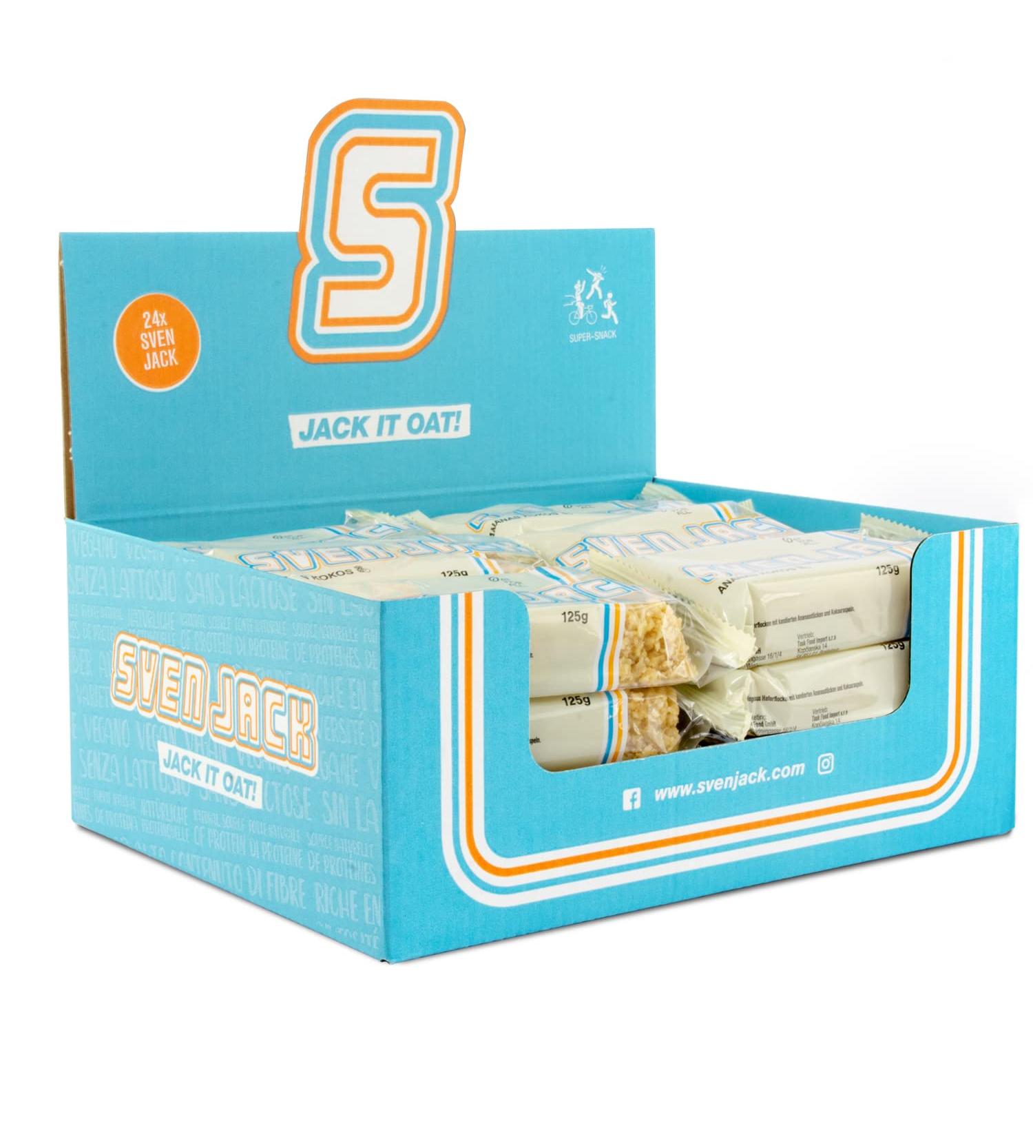 Buy Sven Jack Energy Cake - Pineapple Coconut (Pina Colada) - 24x125g Oatmeal Flapjack - Low Sugar High Energy Bar - International Shipping Available - Buy Online on GoSupps.com