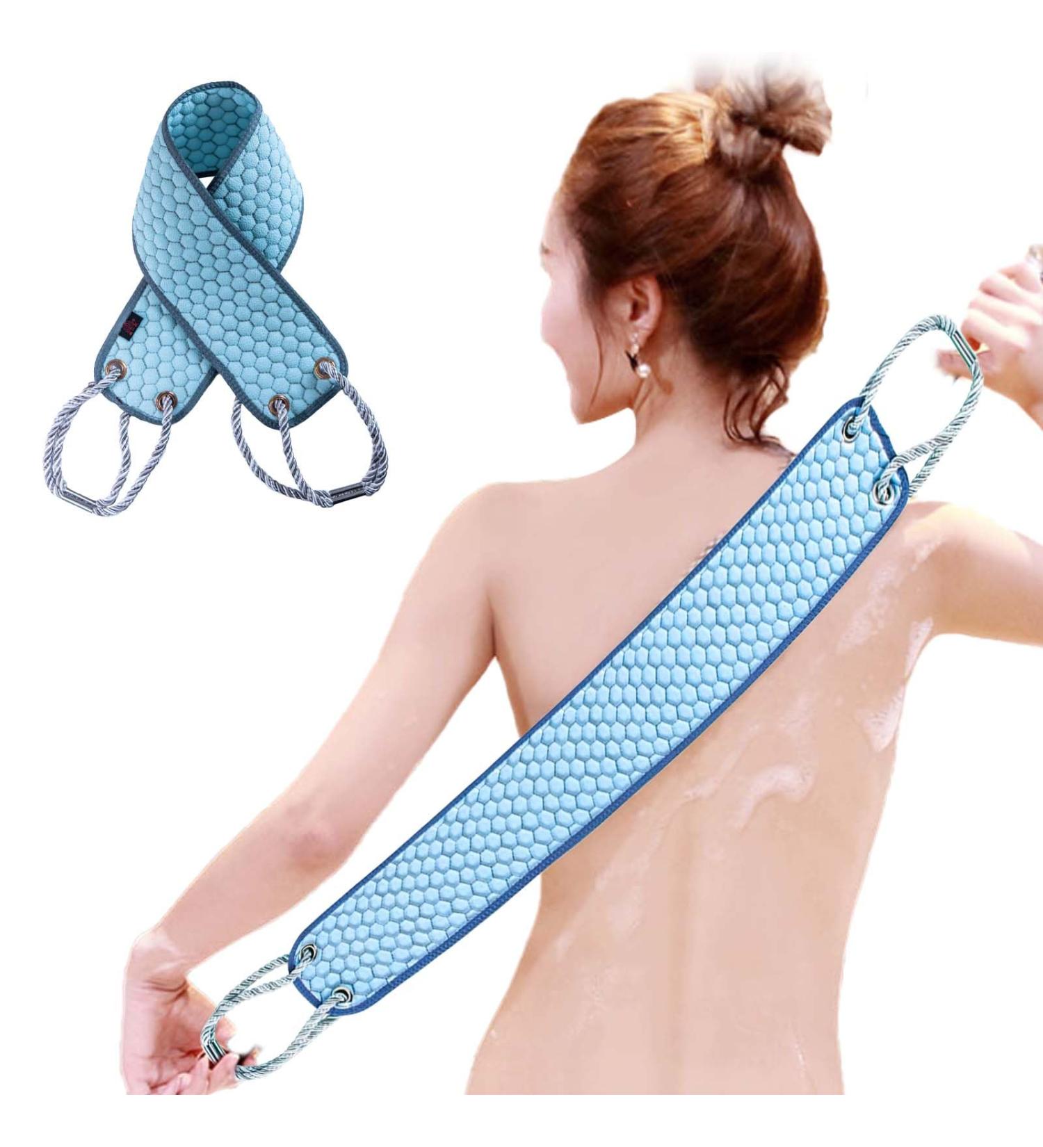 37 Exfoliating Back Scrubber with Handles - Body Exfoliator Bath Tool for Deep Exfoliation - Men & Women (Blue) - Buy Online on GoSupps.com