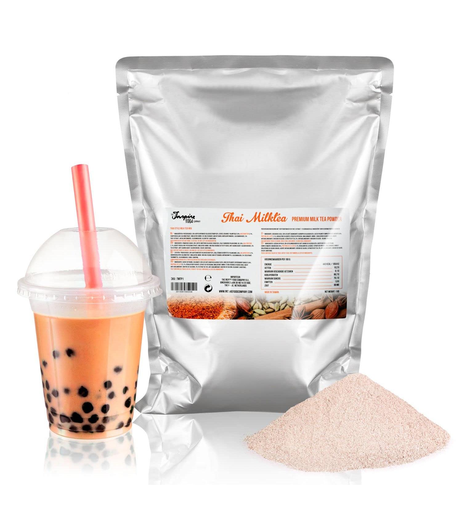 Authentic Thai Milk Tea Powder - 2.2 lbs (1 kg) | Bubble Tea Mix with No Artificial Colors | Resto Style Bubble Boba Tea | Inspire Food Premium - Buy Online on GoSupps.com