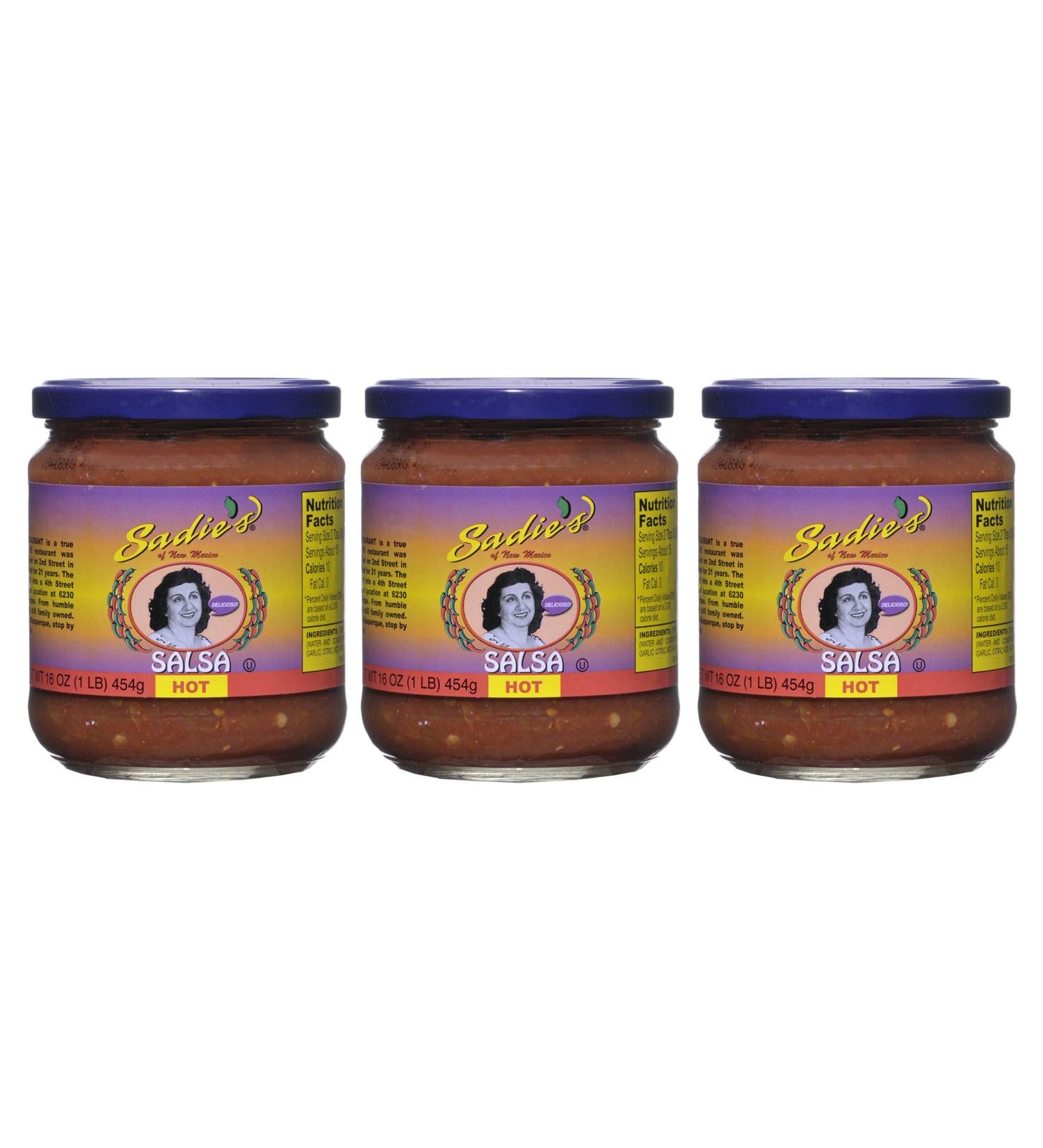 Sadie's of New Mexico Salsa, Hot 16 Oz (Pack of 3)