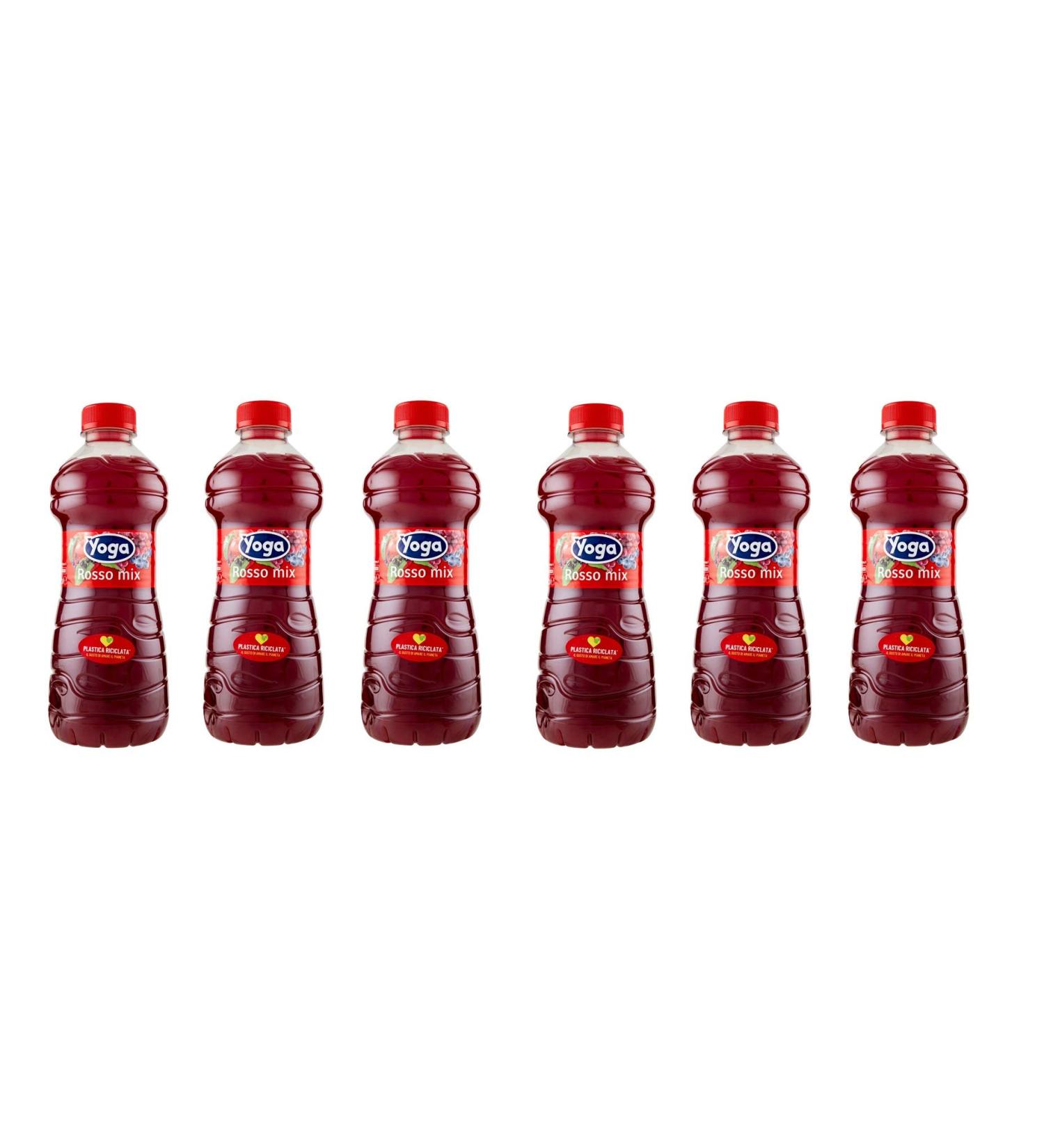 Yoga Rosso Pack of 6 bottles of fruit and red fruit juice 1 liter