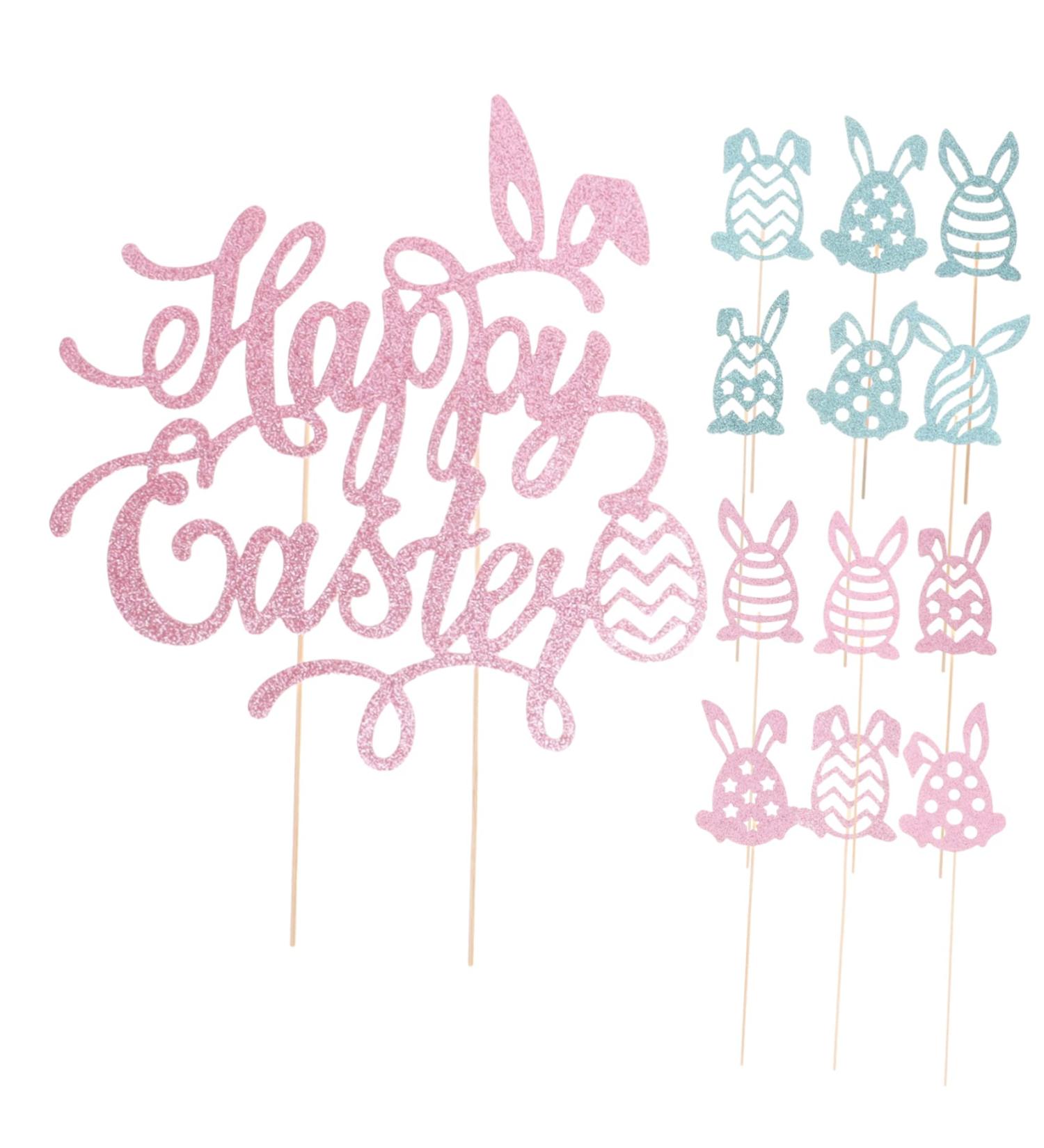 Easter Cupcake Toppers Set | Bunny Food Party Decorations | Cute Bunny Ear Cake Picks for Easter Celebrations - Buy Online on GoSupps.com