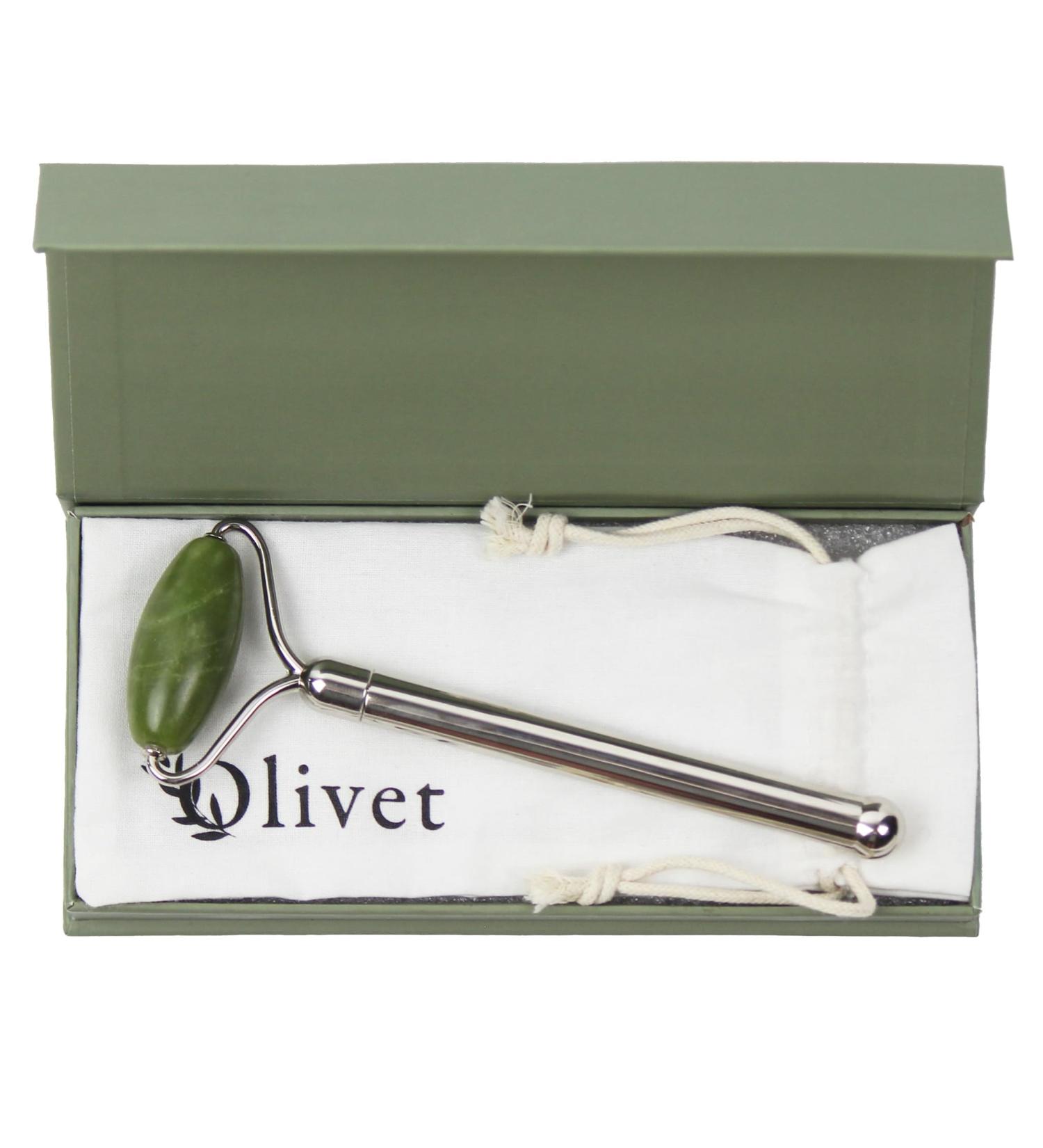 Olivet Jade Roller - Spa Grade Facial Roller Massager for Ultimate Skin Care | Includes Gift Box & Travel Pouch - Shop Internationally - Buy Online on GoSupps.com
