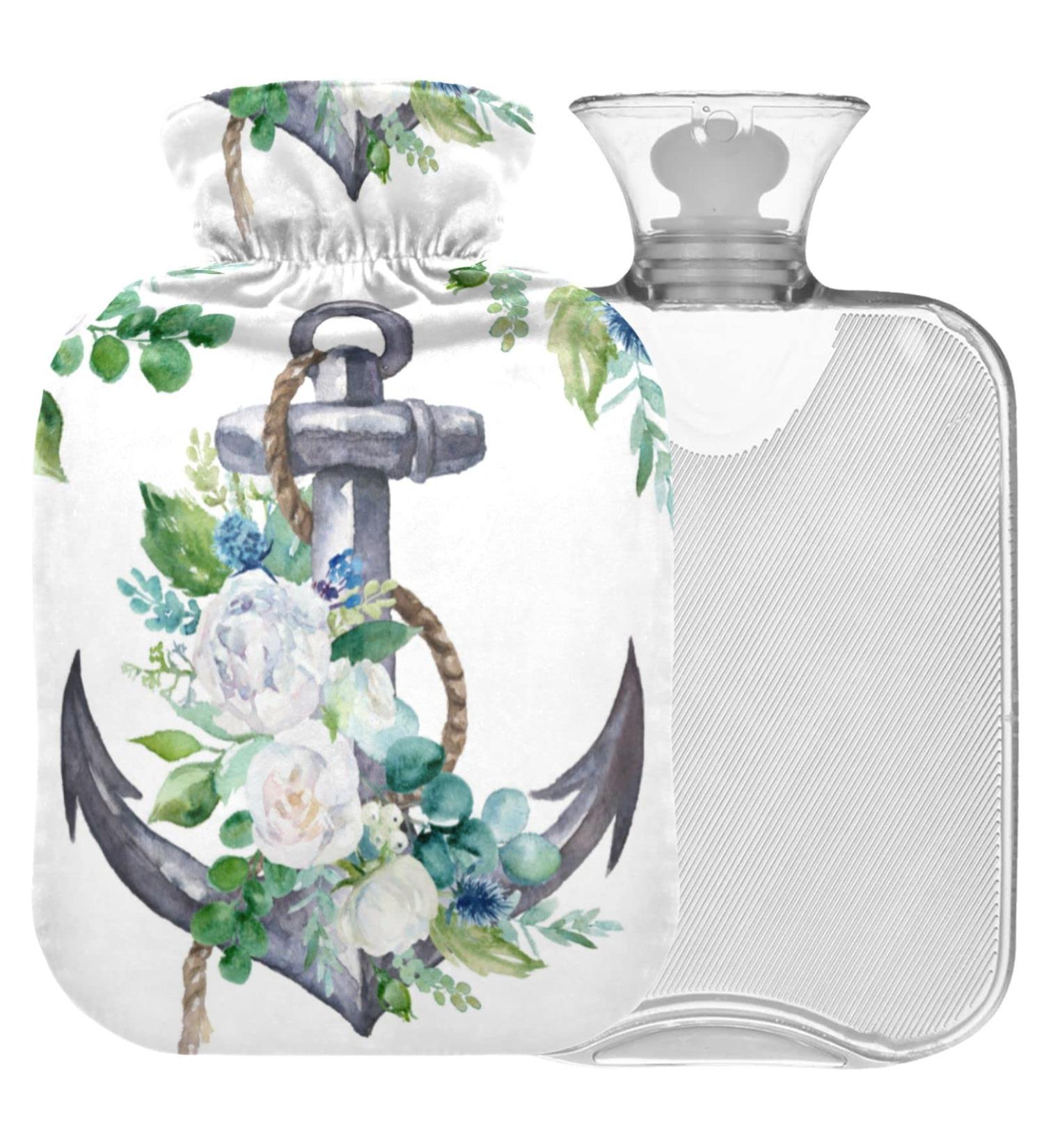 Shop Naanle Wedding Flower Anchor 2L Heat Bottle - Large Transparent Hot Water Bottle for Bed Hand & Feet Warmer Pain Relief & Cold Therapy - Buy Online on GoSupps.com