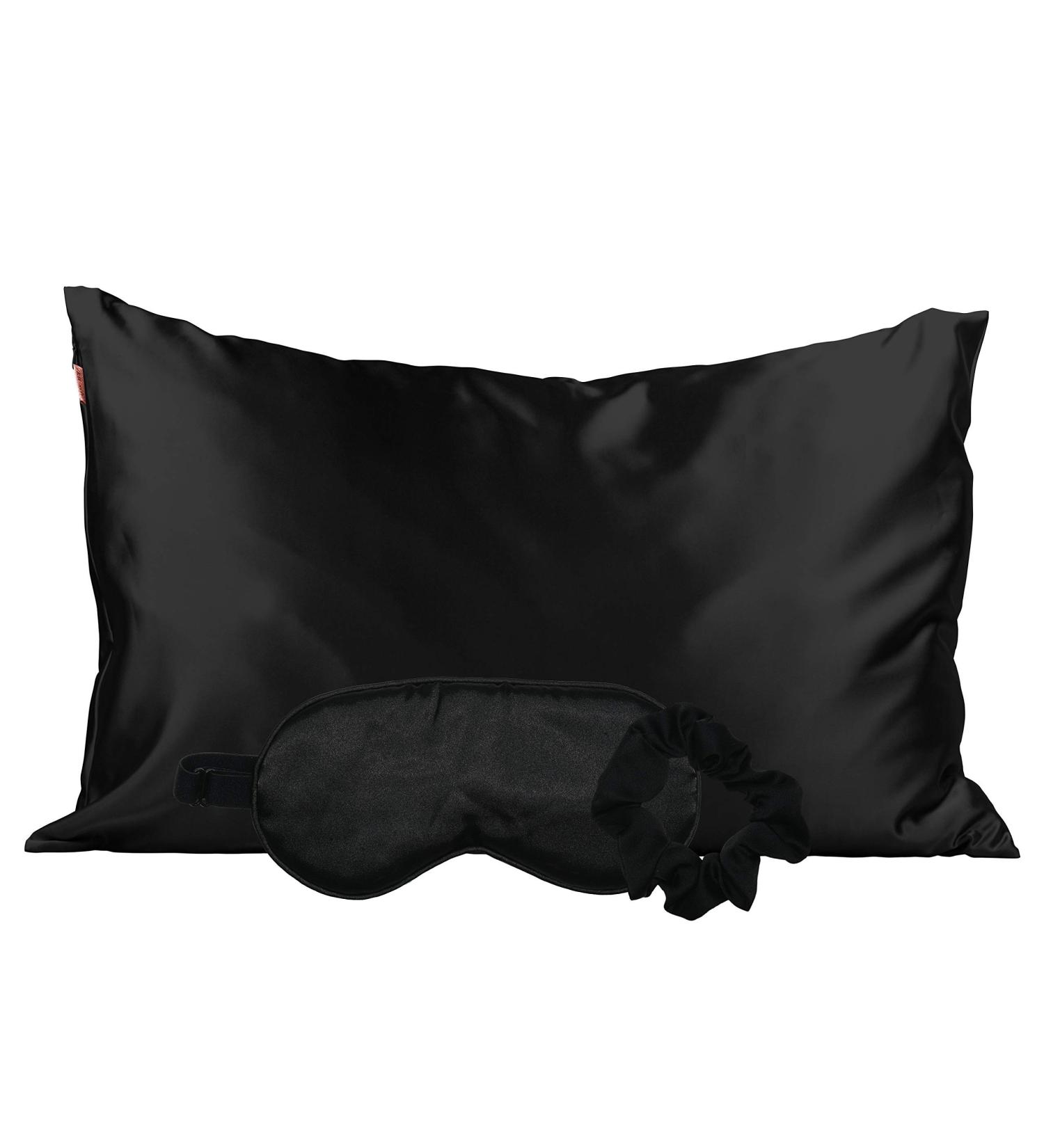 Kitsch Satin Sleep Set Black - 3 Piece Luxury Bedding Collection - Buy Online on GoSupps.com
