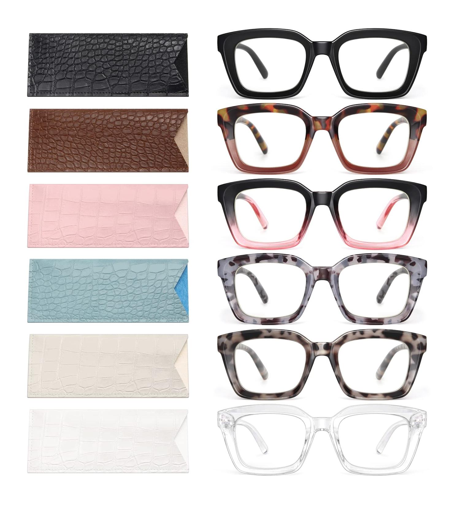 Miyya 6 Pack Fashion Reading Glasses for Women | Blue Light Blocking Anti UV Oversized Square Readers with Spring Hinge | 6 Pack Mix 2.0 x - Buy Online on GoSupps.com