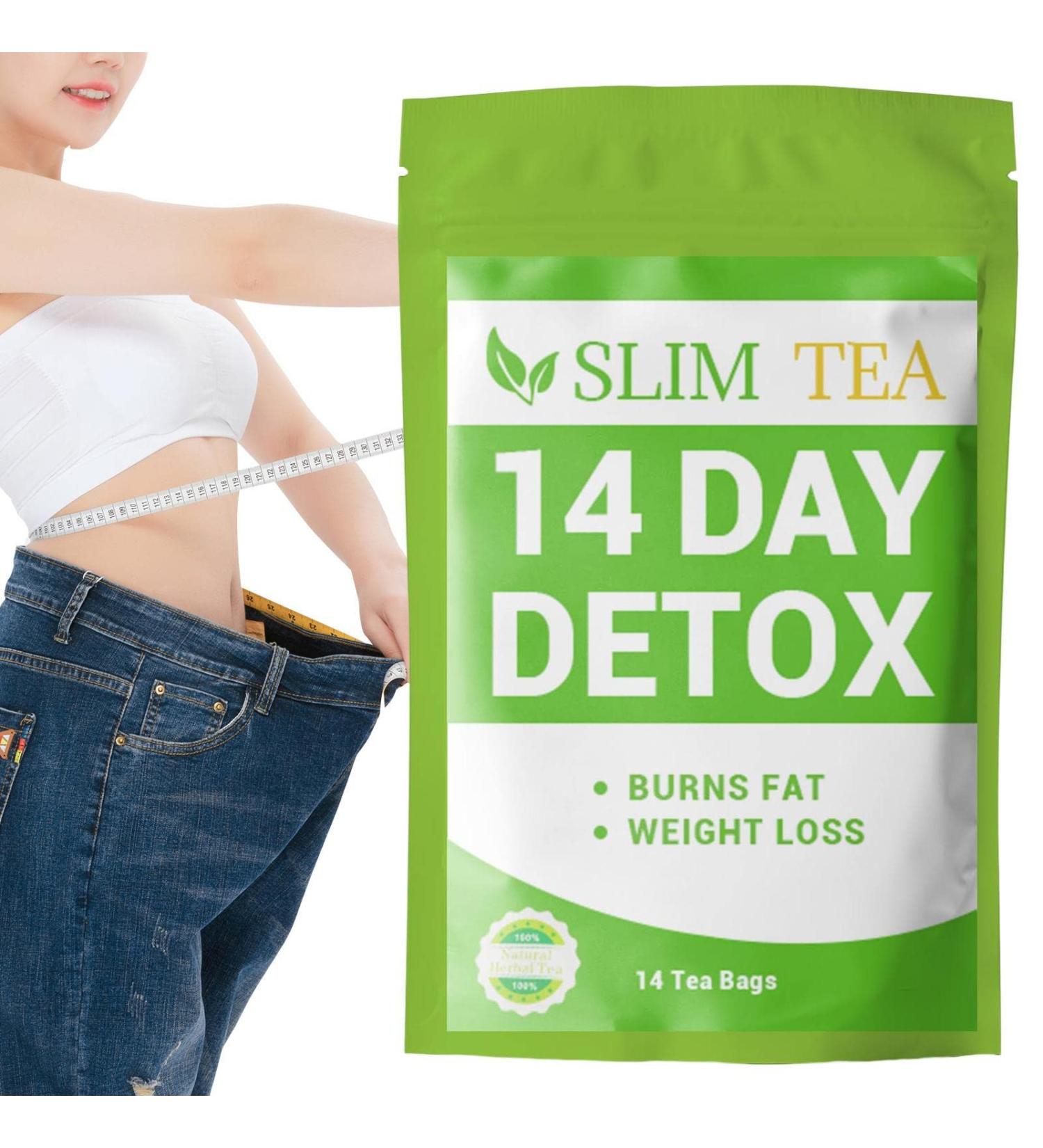 14 Days of Natural Diet Slim Tea - Detox Cleanse for Weight Loss & Belly Fat Reduction | 1 Bag (14 Tea Bags) | International Shipping Available - Buy Online on GoSupps.com