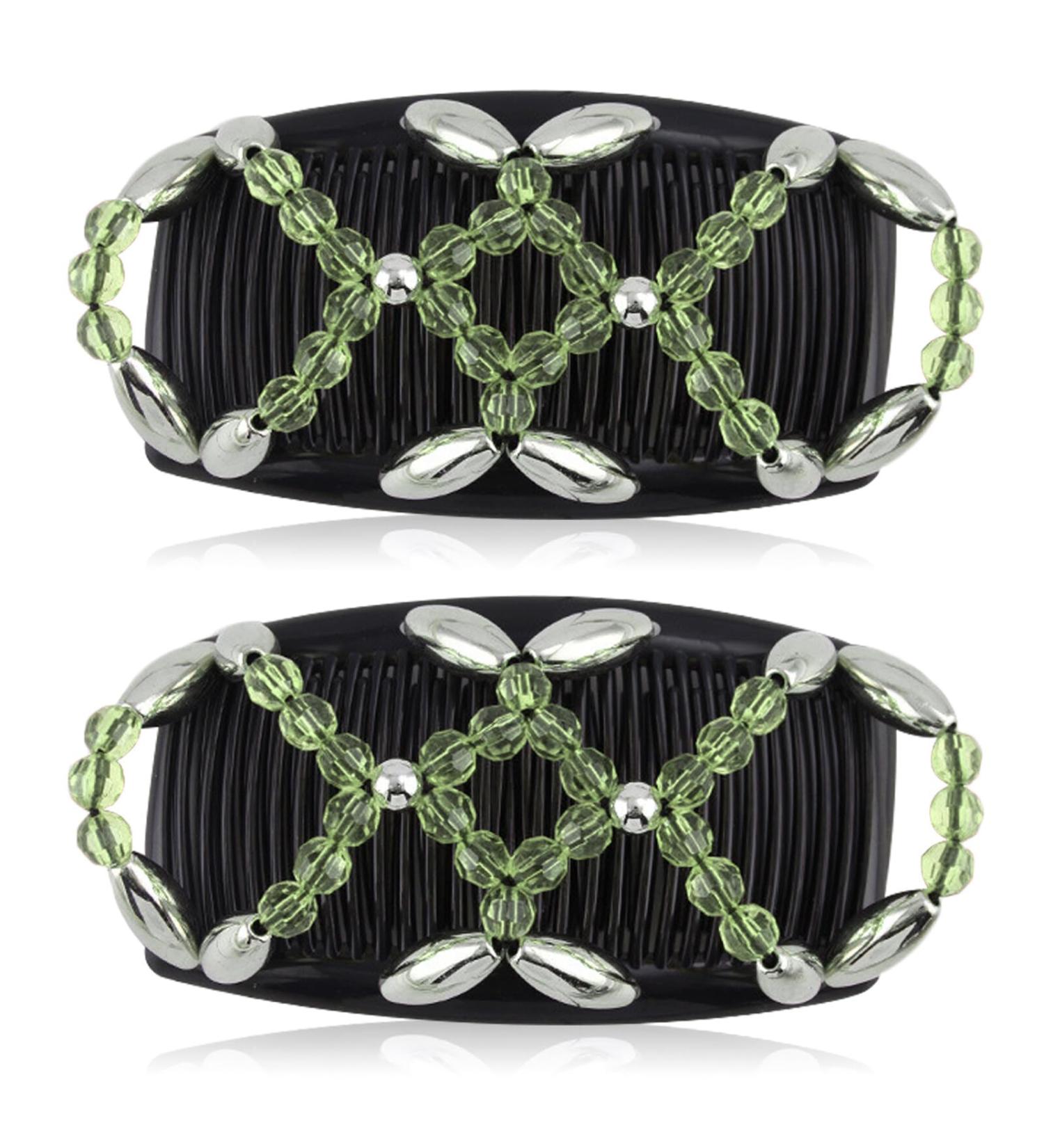 Kytpyi Hair Comb & Clips Set | 2 Fashionable Stretchable Hair Accessories for Women | Durable Double Hair Combs with Pearls | Perfect for Thick & Fine Hair - Buy Online on GoSupps.com