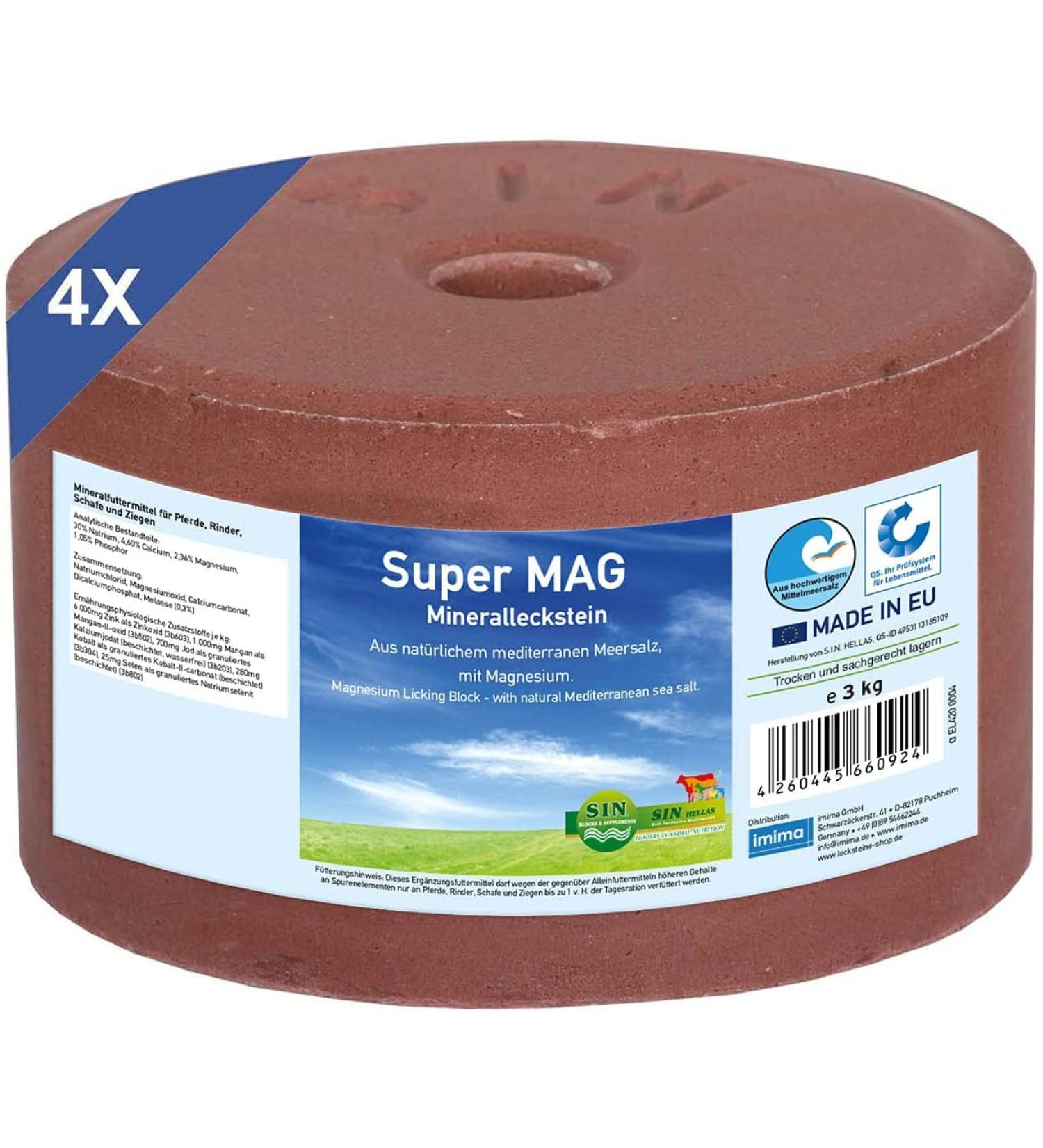 Imima Mineral Lick Stone Set - 4 x 3kg Salt Lick for Horses Sheep Goats & Cattle - Total 12kg Mineral Stones for Optimal Health - Buy Online on GoSupps.com