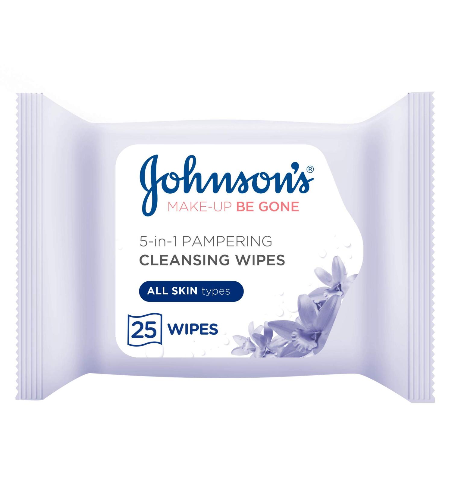 Johnson's Make Up Be Gone Pampering Wipes Moonflower 25 Count - Pack of 1 - Buy Online on GoSupps.com