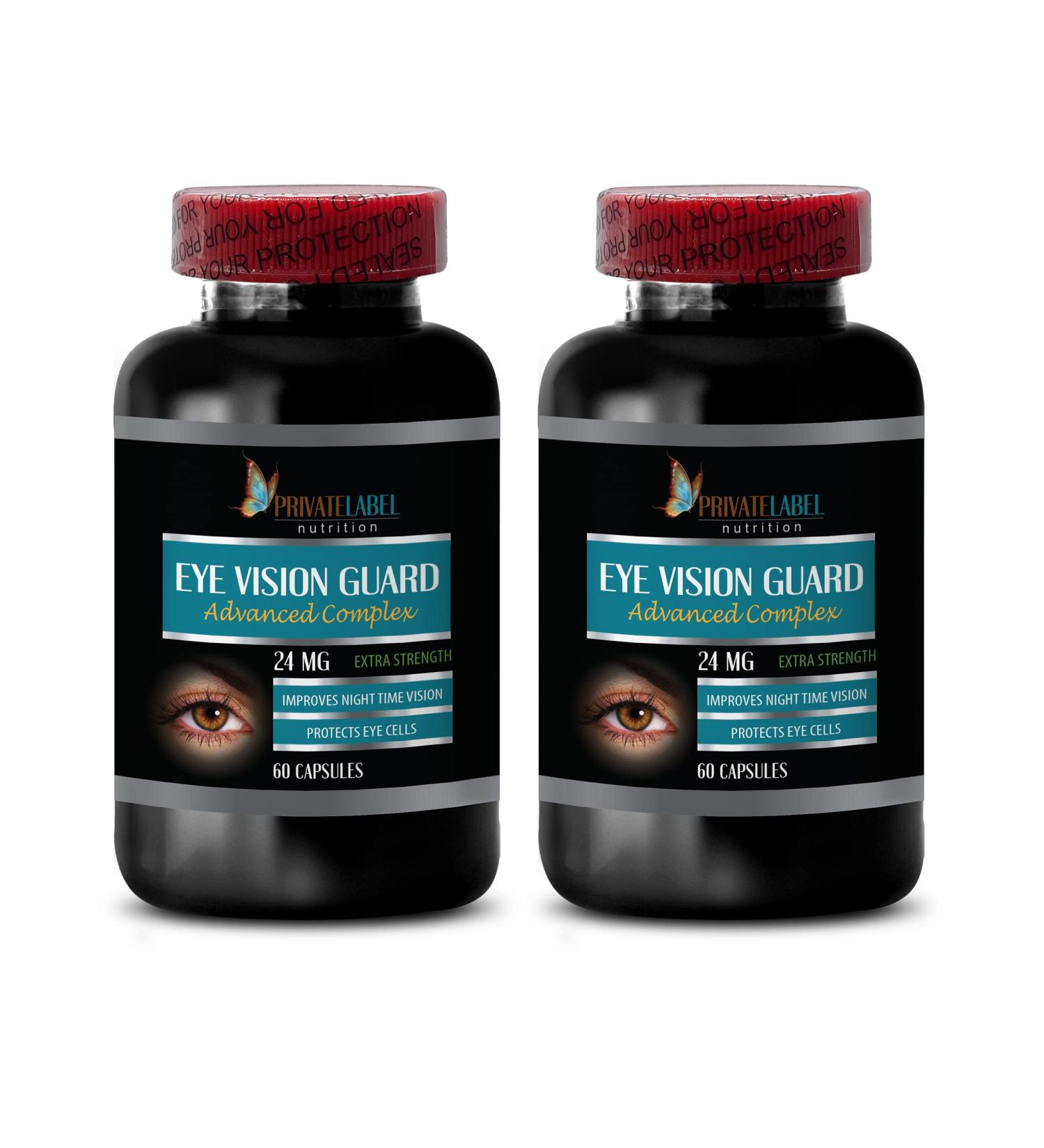 Eye Supplements Lutein - Eye Vision Guard 24 MG - Advanced Eye Complex - Lutein for Eyes Vision Support Complex Vitamin A Grape Seed Extract Vision Pills for Eyes Over 50 2 Bottles 120 Capsules - Buy Online on GoSupps.com