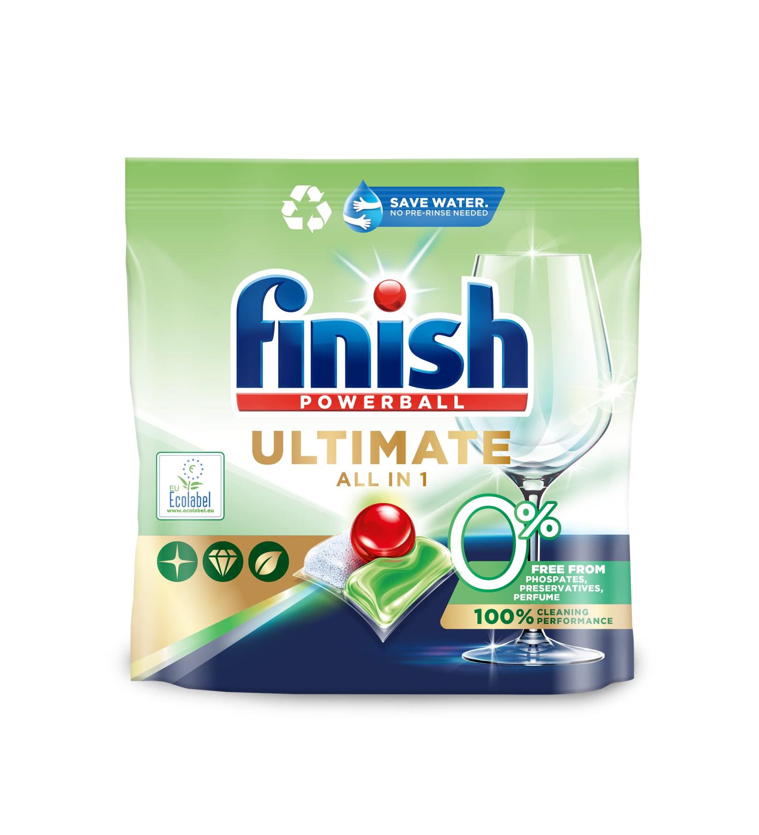 Finish Ultimate Zero Tablets Bulk - 45 Dishwasher Tabs for Ultimate Clean and Diamond Shine - Lemon Scented, 45 Count - Buy Online on GoSupps.com