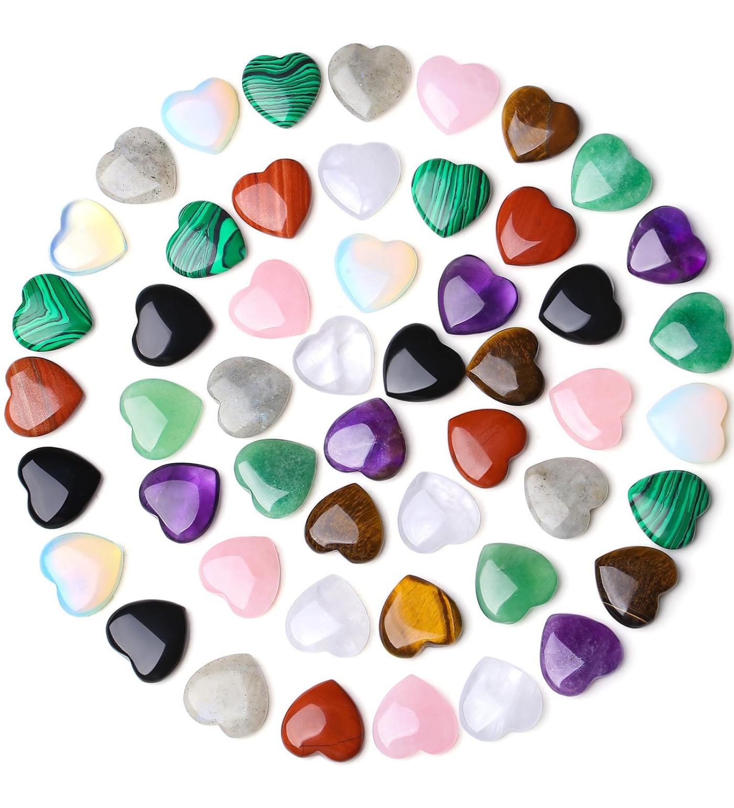 XIANNVXI 50 Pcs Heart Shaped Crystals Decor - Multicolour Love Puff Assorted Stones for Room Wedding Anniversary Decoration - Buy Online on GoSupps.com
