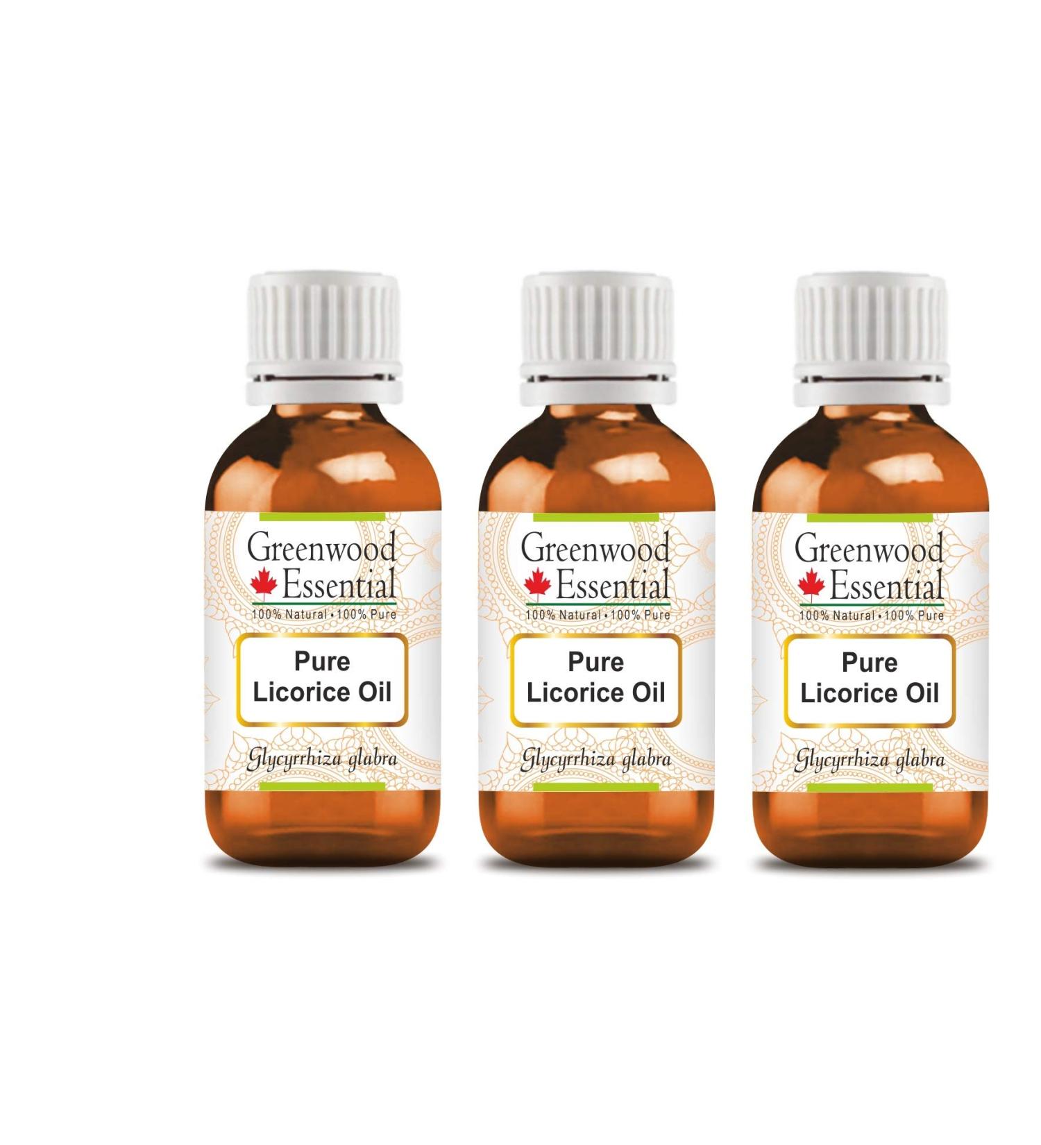 Greenwood Essential Pure Liquorice (Licorice) Oil Natural Therapeutic Grade (Pack of Three) 100ml X 3 (10 oz)