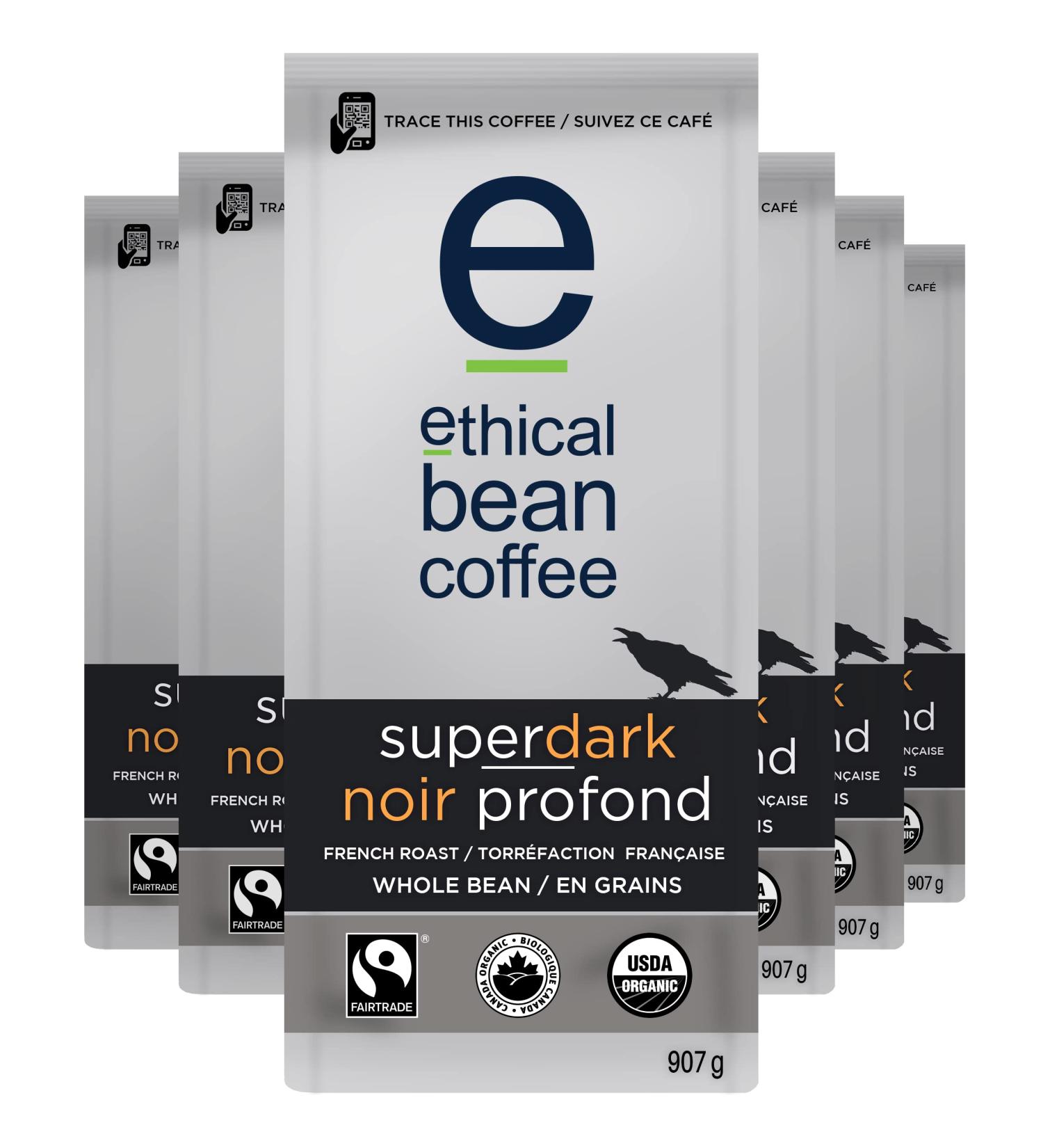 Ethical Bean Super Dark French Roast Coffee 907g (Pack of 6) 5.44 kg (Pack of 1) Superdark French Roast Coffee - Buy Online on GoSupps.com