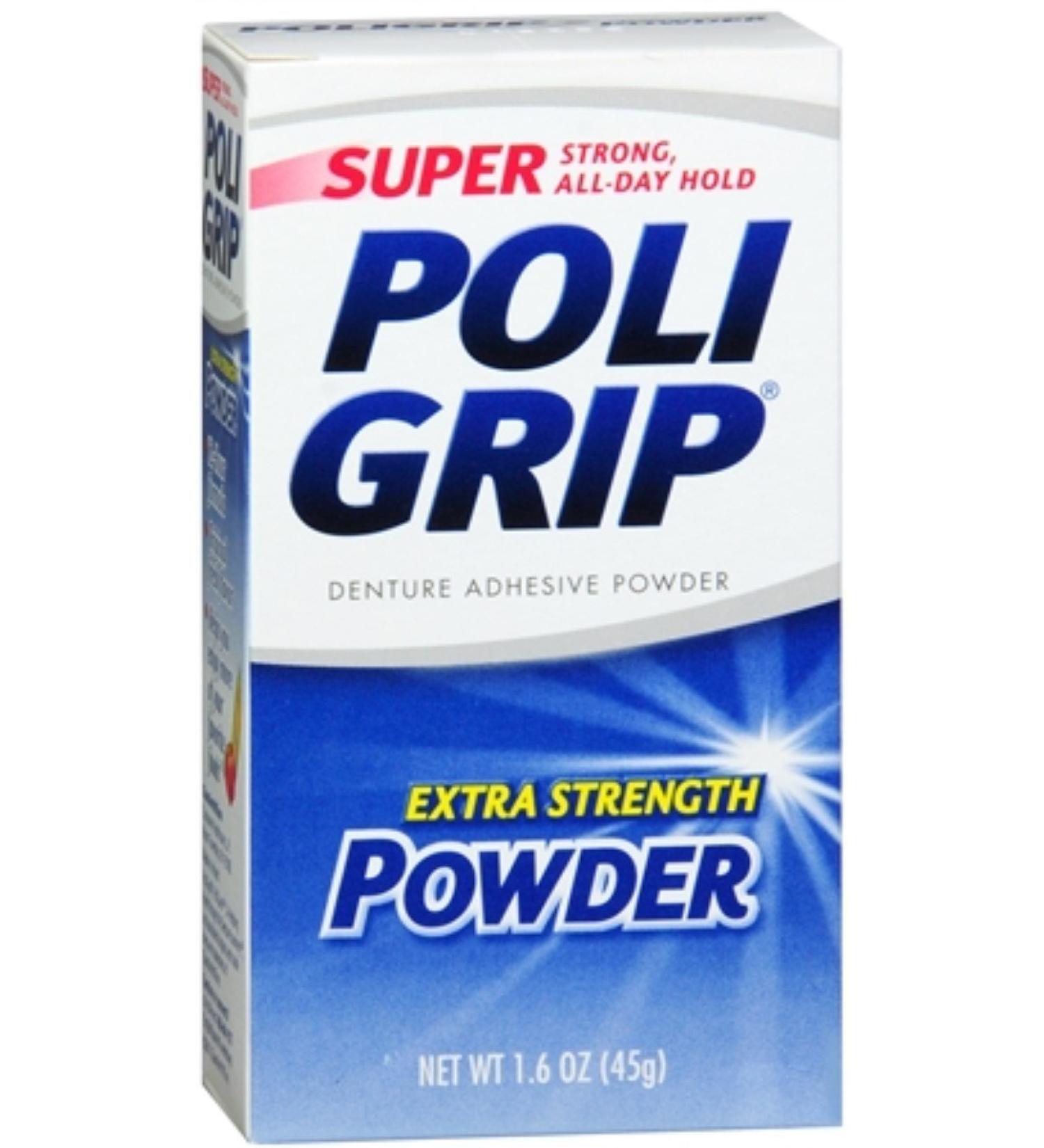 Super POLI-GRIP Powder 12hr Hold 1.6oz 3pk