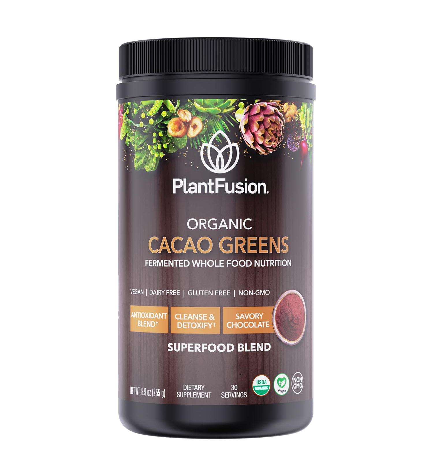 SOTRU Organic Cacao Powder & Super Greens Blend - Fermented Superfood Digestive Enzymes Prebiotic Fiber Antioxidants - Vegan Non-GMO Gluten-Free 30 Servings - Buy Online on GoSupps.com