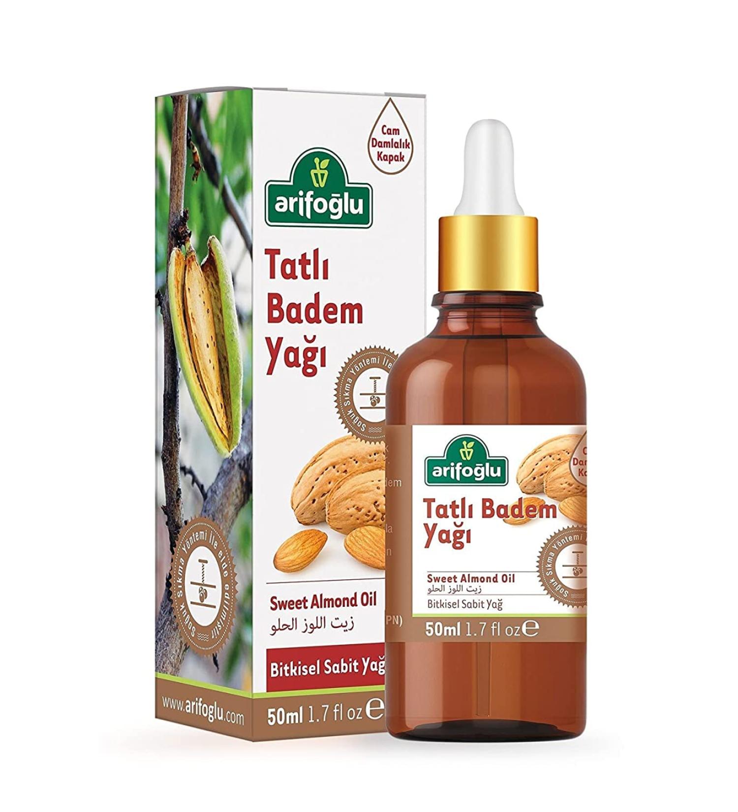 Kenparazzi Arifoglu Sweet Almond Oil 50 ml - Natural Almond Oil Sweet - Ideal for Hair and Body Care