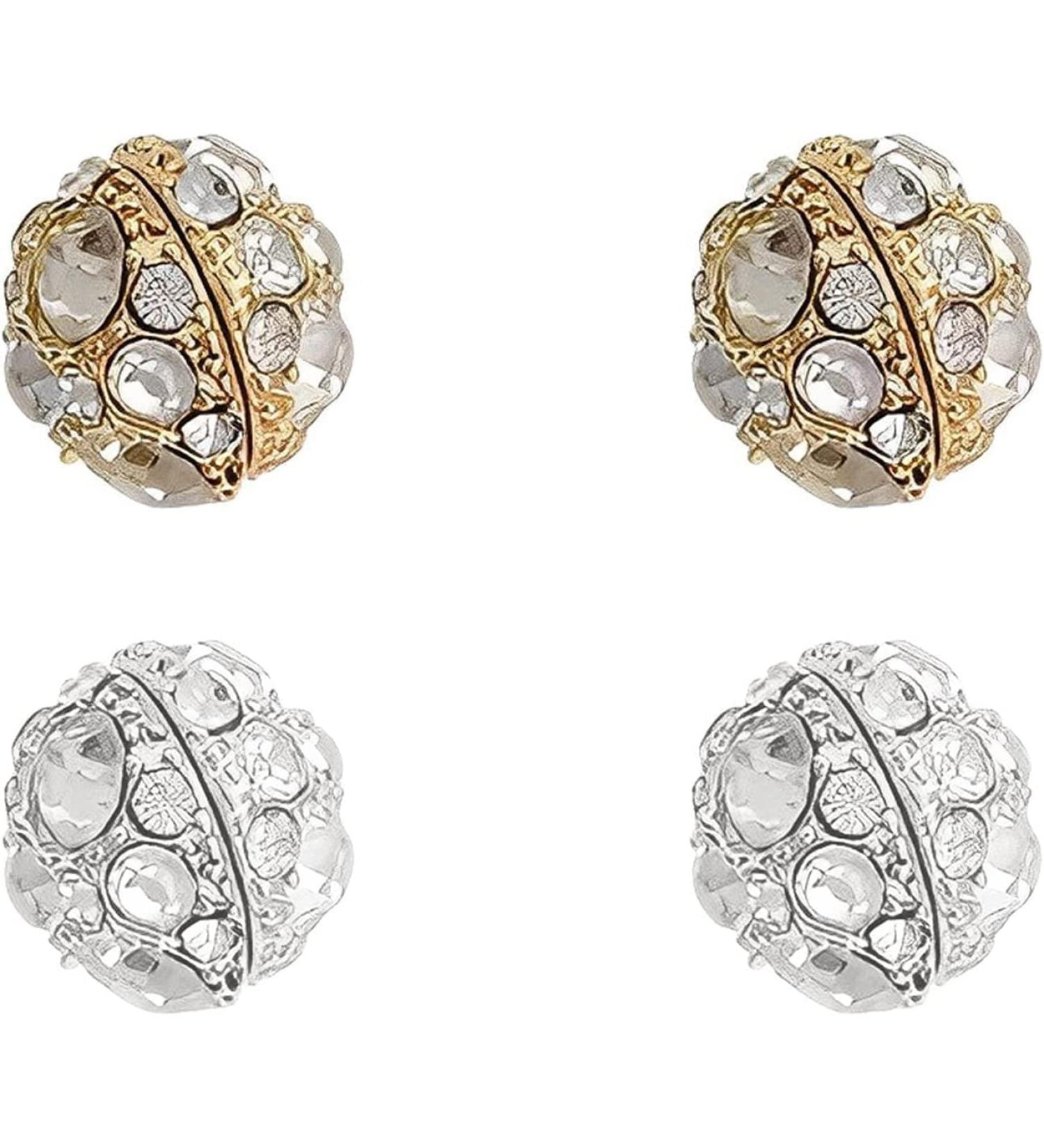 Dorina EarAcupressure Magnetherapy Detox Earrings - Gold & Silver (2 Pairs) - Buy Online on GoSupps.com