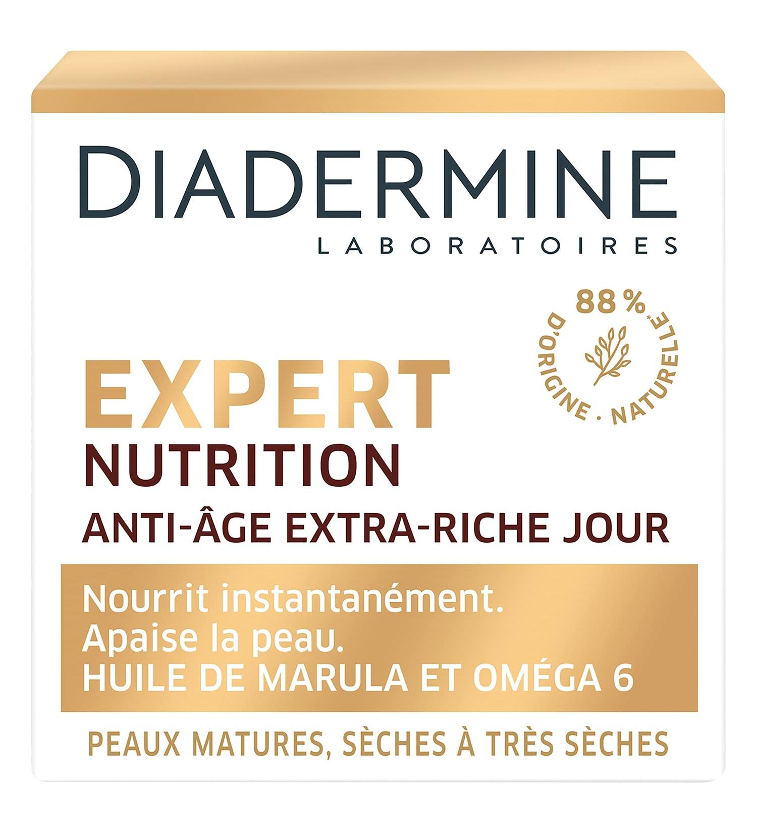  Diadermine Diadermine - Expert Nutrition - Extra-Rich Anti-Aging Day Cream - Mature Dry to Very Dry Skin - Nourishes and soothes the skin - Formula with Marula oil and Omega 6 - 50ml jar - Buy Online on GoSupps.com