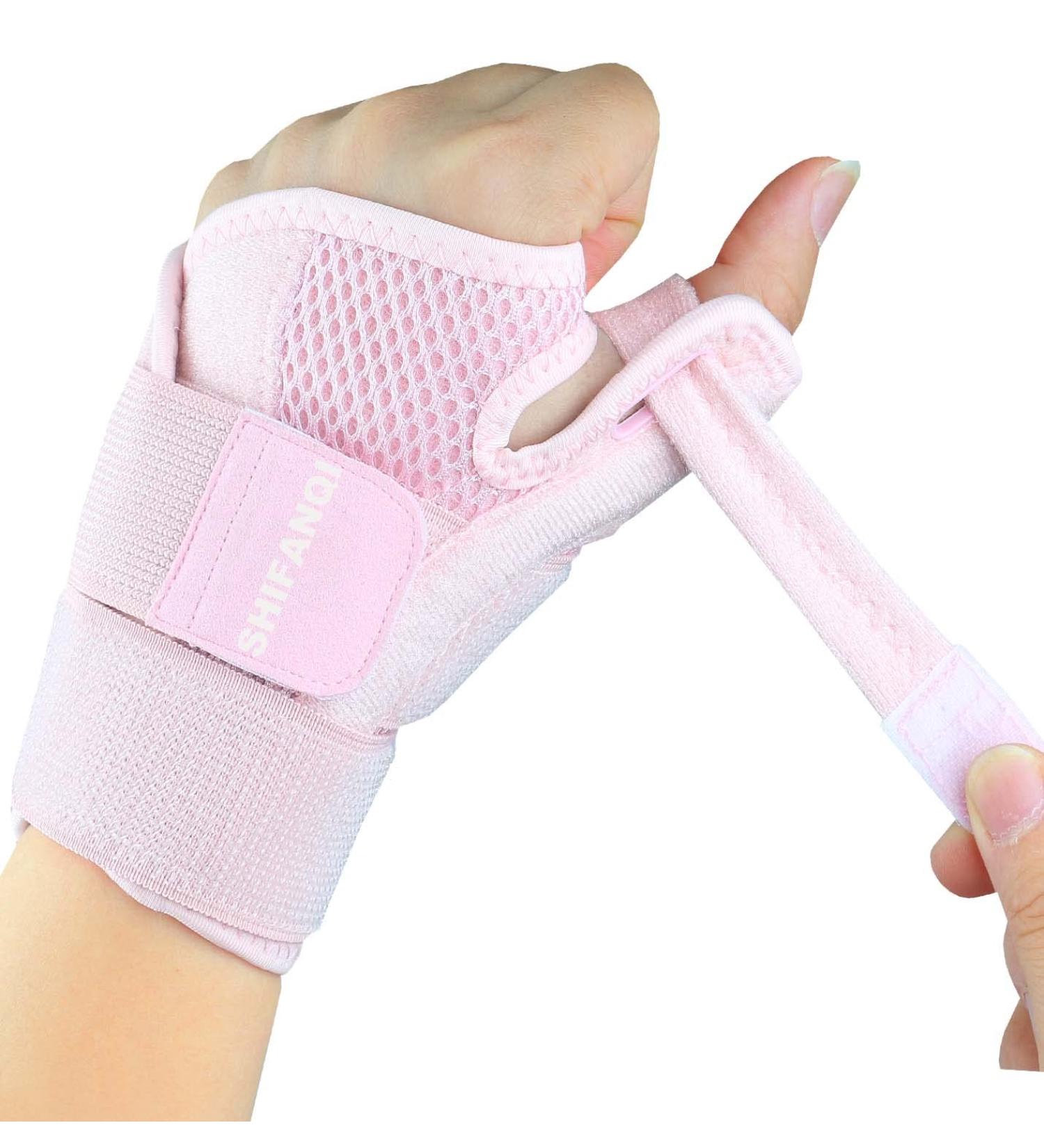 Adjustable Trigger Thumb Splint for Left/Right Hand - Pain Relief Brace for Carpal Tunnel Arthritis and More | Pink | One Size - Buy Online on GoSupps.com