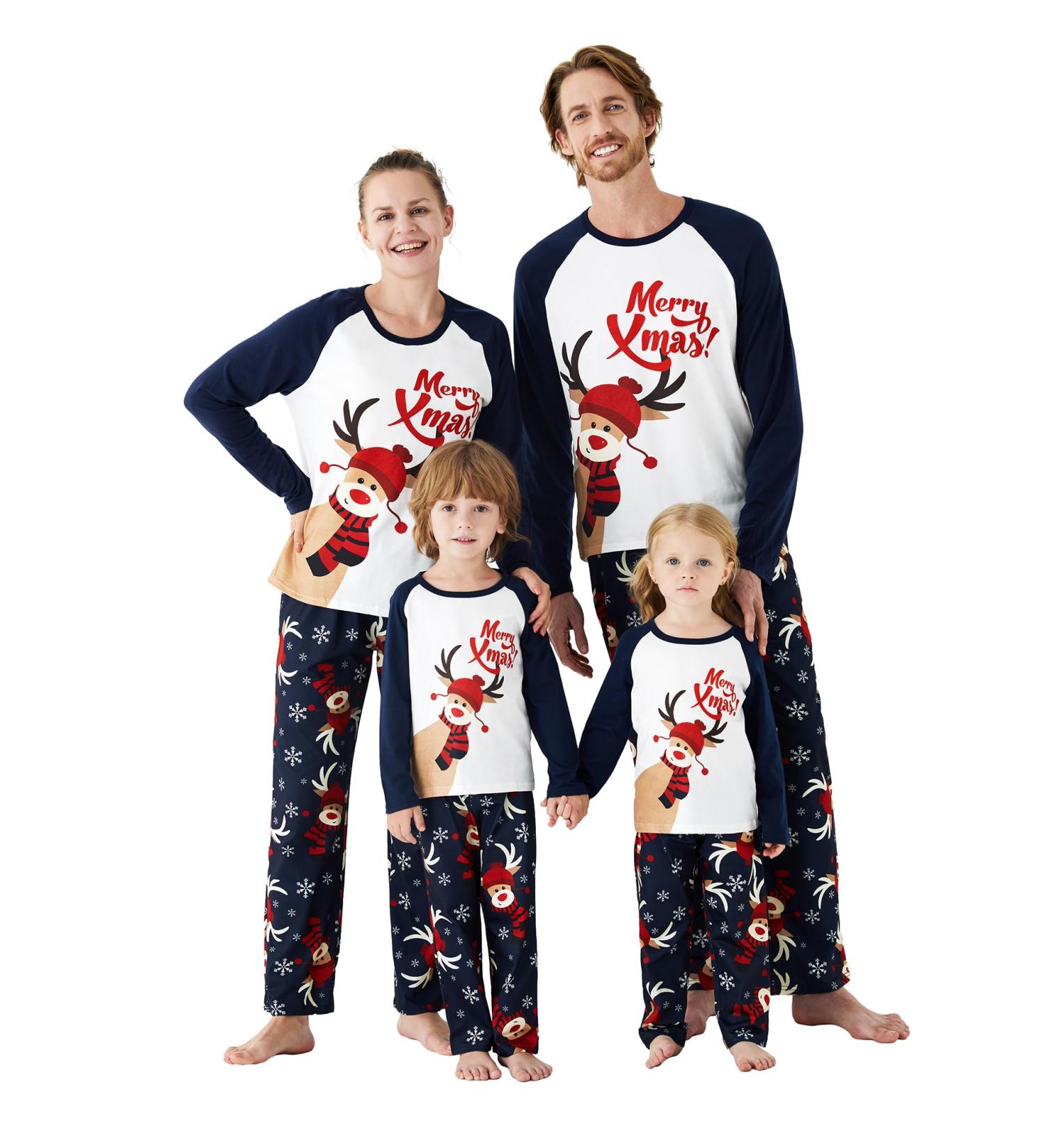 PatPat Family Matching Christmas Pajamas Set - Tree Snowflake & Letters Print Sleepwear in Dark Blue | Xmas Outfits for Women - Buy Online on GoSupps.com