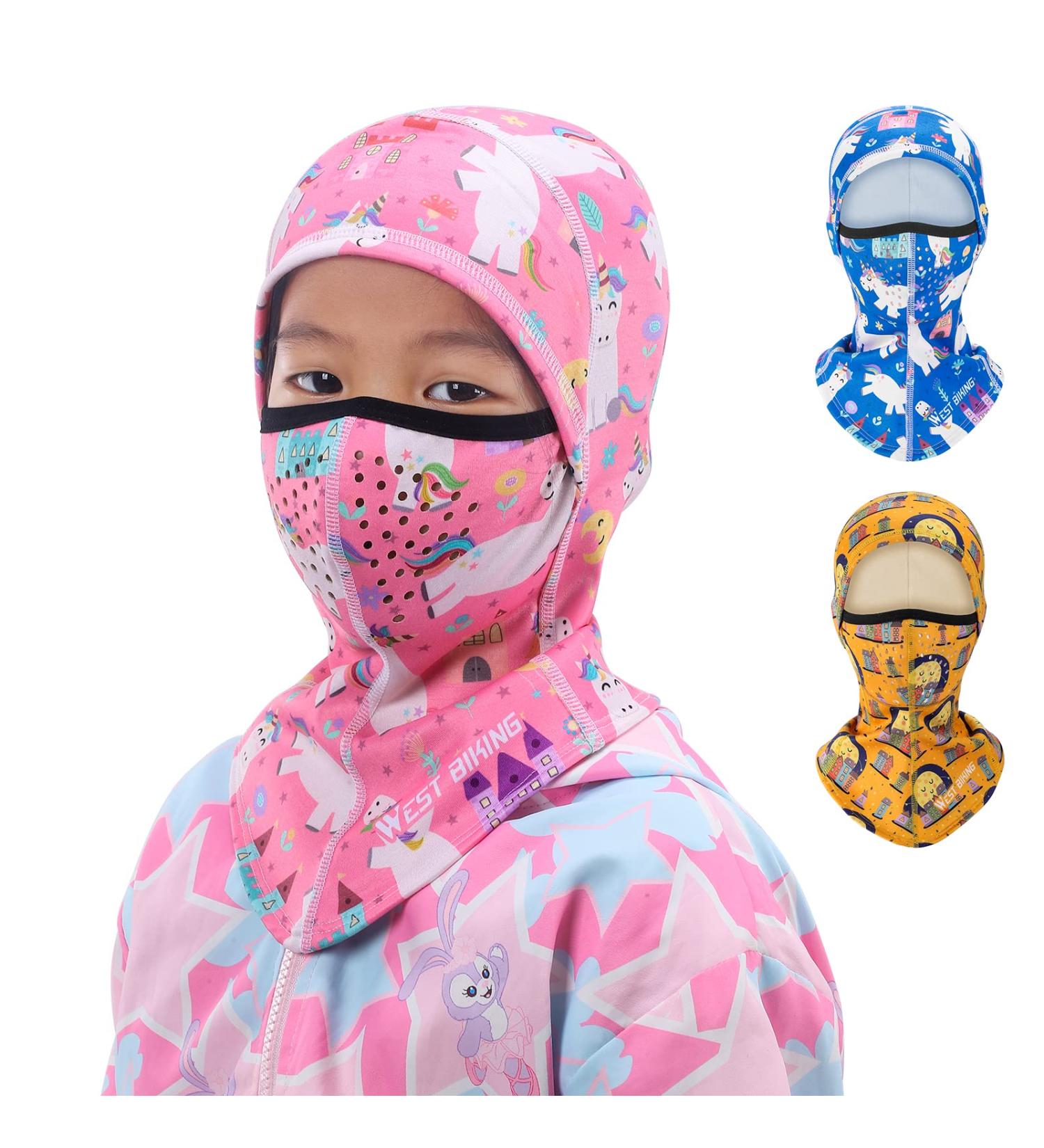 Chimona Kids Storm Mask - Cute Cartoon Winter Balaclava for Girls 3-8 Soft Plush Velvet Perfect for Skiing & Outdoor Activities - International Shipping Available - Buy Online on GoSupps.com