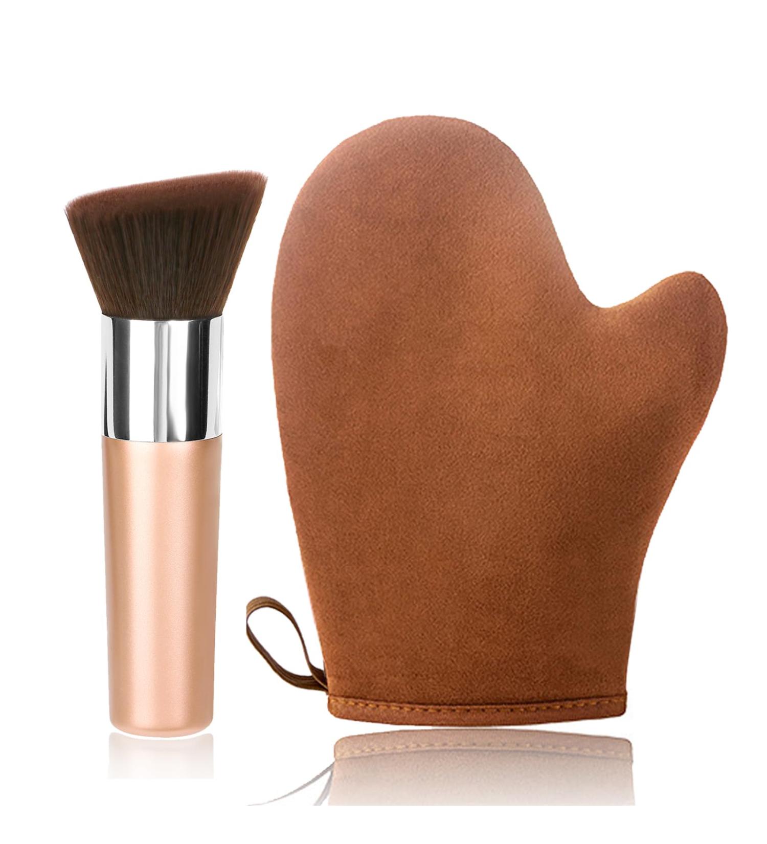 VNITT 2 in 1 Self Tanning Mitt Applicator Kit | Tan Mitt Glove & Brush for Flawless Fake Tan | Perfect for Face & Body - Shop Now - Buy Online on GoSupps.com
