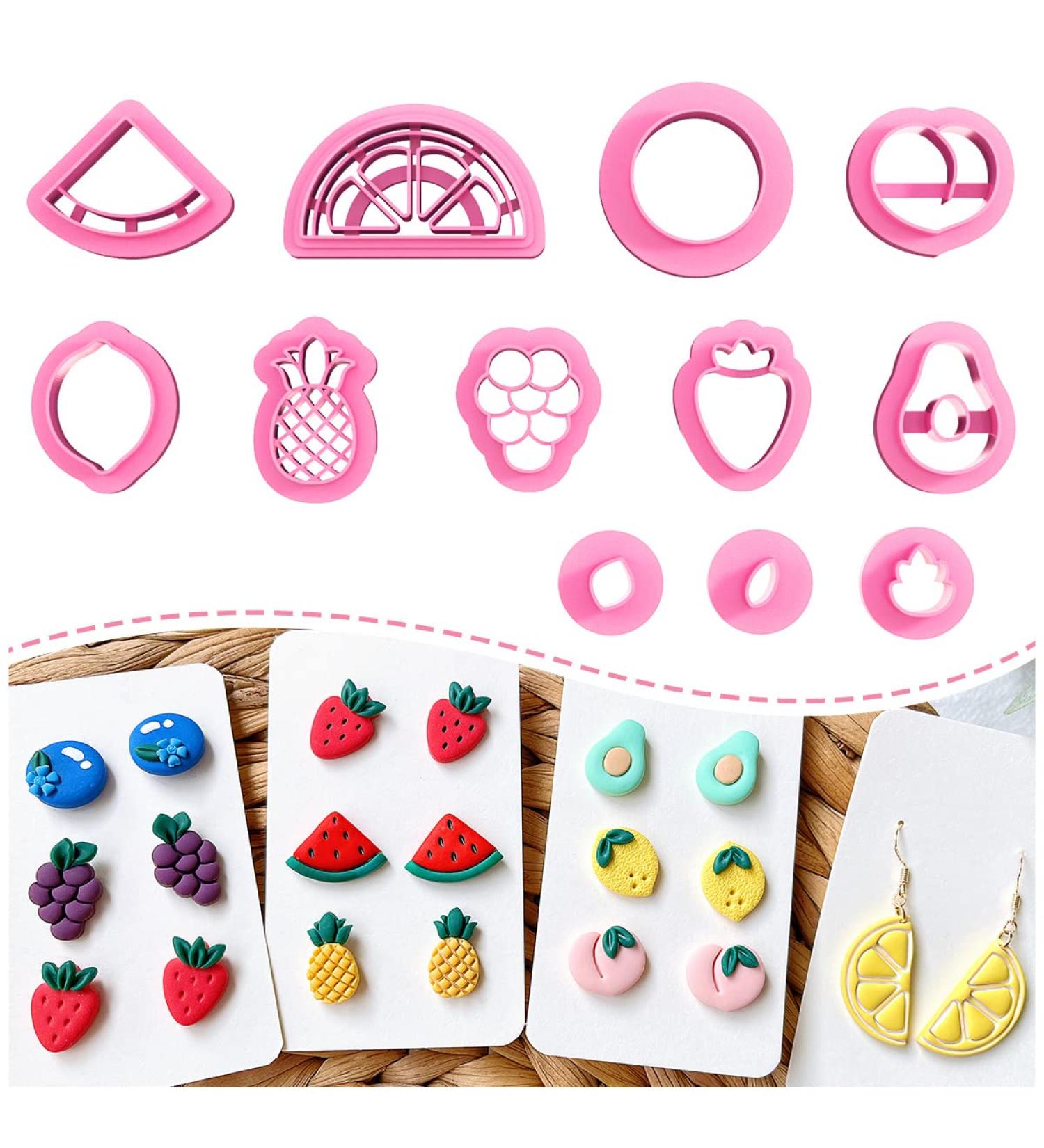 KEOKER Fruit Polymer Clay Cutters - 12 Shapes for Earrings & Jewelry Making - Buy Online on GoSupps.com