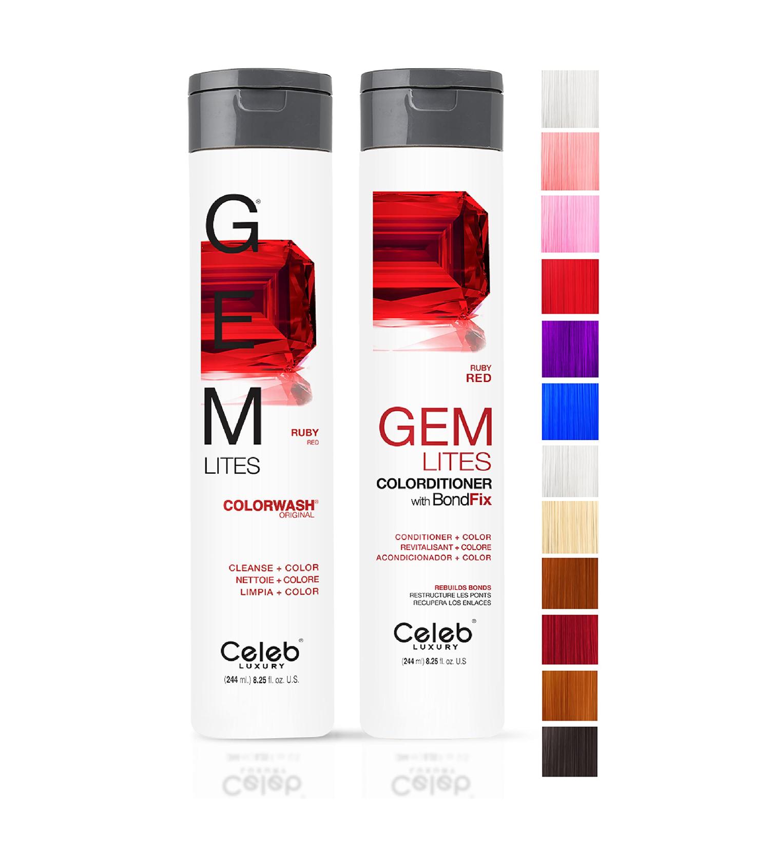 Buy Celeb Luxury Ruby Red Colorwash Shampoo & BondFix Rebuilder - Vegan Semi-Permanent Hair Dye | Sustainably Sourced & Intense Color Depositing | International Shipping Available - Buy Online on GoSupps.com