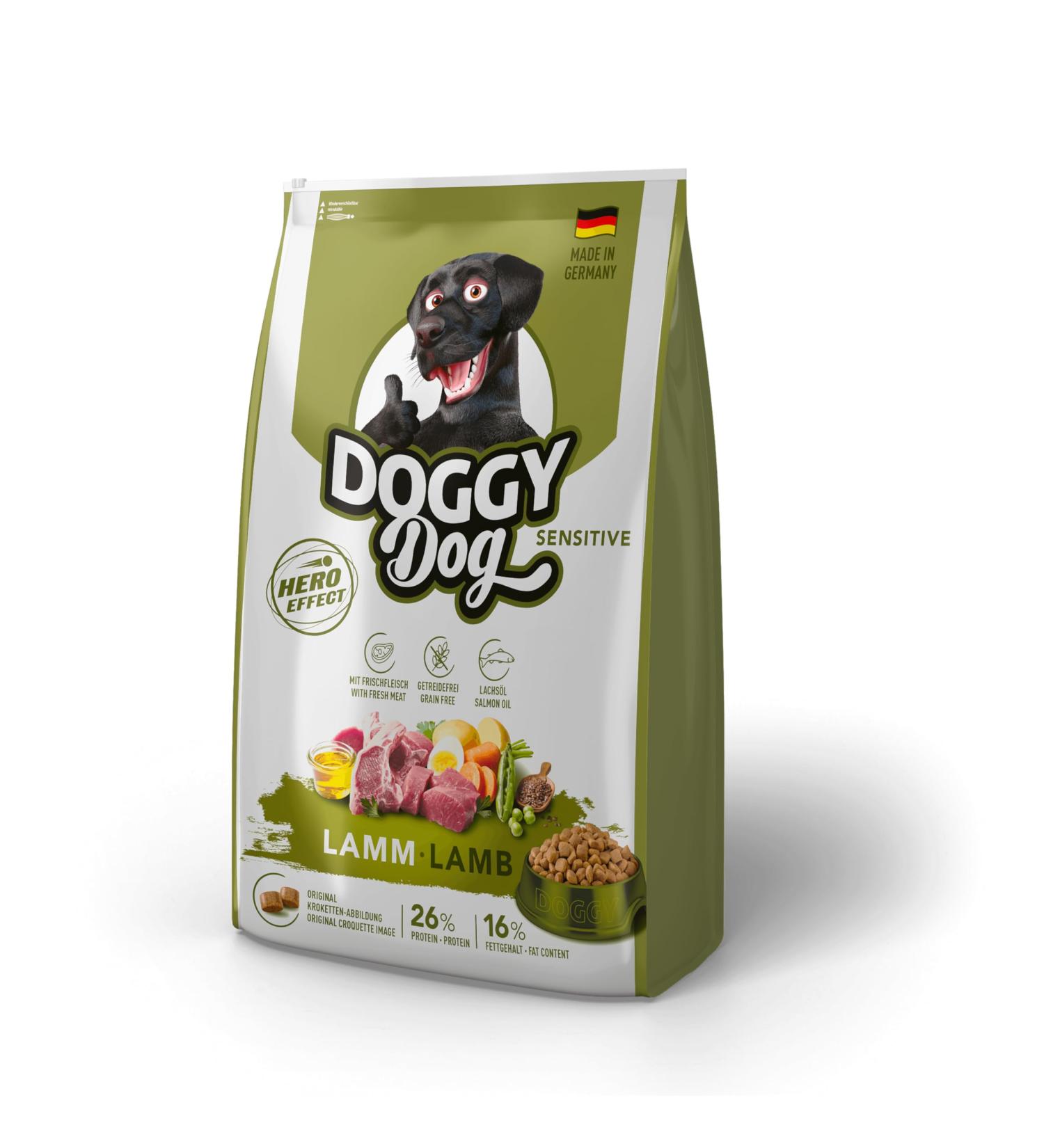 DOGGY Dog Lamb Sensitive - High Meat Dry Food for Sensitive Dogs - Grain Free - with Salmon Oil - Made in Germany - 10 kg - Buy Online on GoSupps.com
