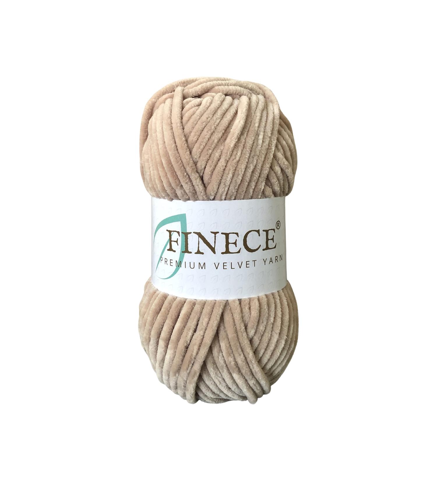 FINECE Soft Velvet Chenille Yarn for Crocheting - Light Camel | 100g (132yds) | Baby Blanket Knitting & Craft Amigurumi Yarn - Buy Online on GoSupps.com