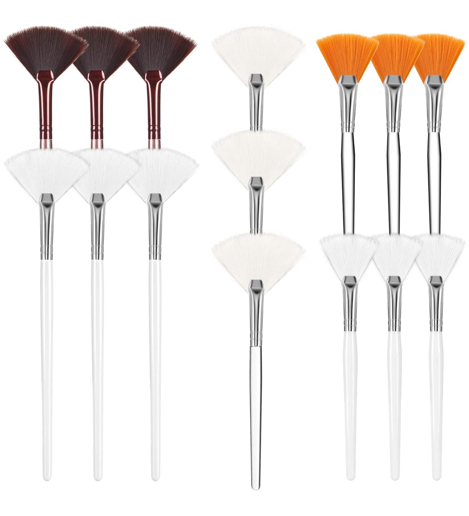 15PCS Facial Brushes Fan Mask Brushes - Soft Facial Applicator Tools for Peel Glycolic Mask Makeup - Buy Online on GoSupps.com