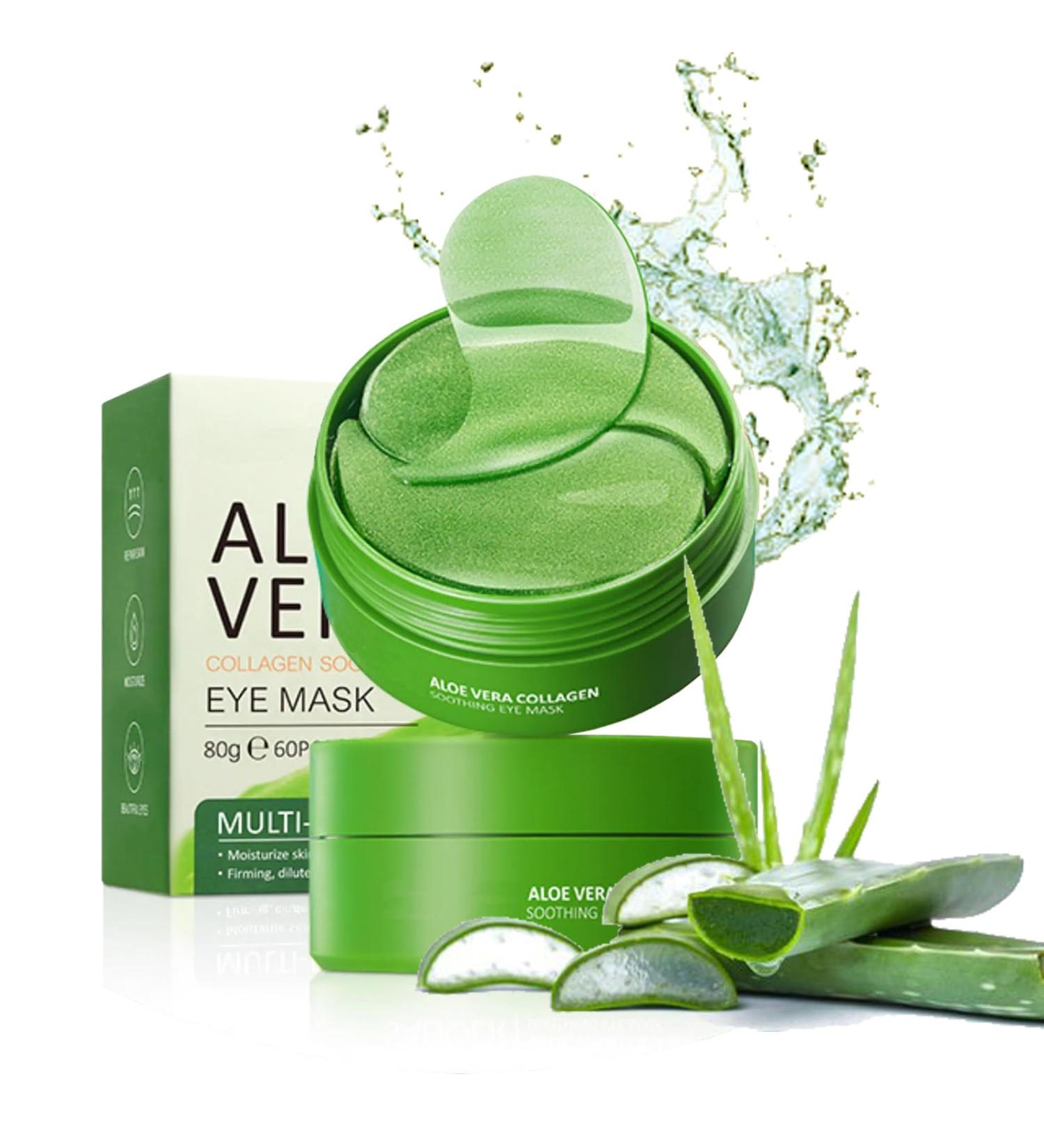 Aloe Vera Under Eye Gel Patches 60pcs - Moisturizing Anti-Aging Dark Circles Collagen Eye Mask - Buy Online on GoSupps.com