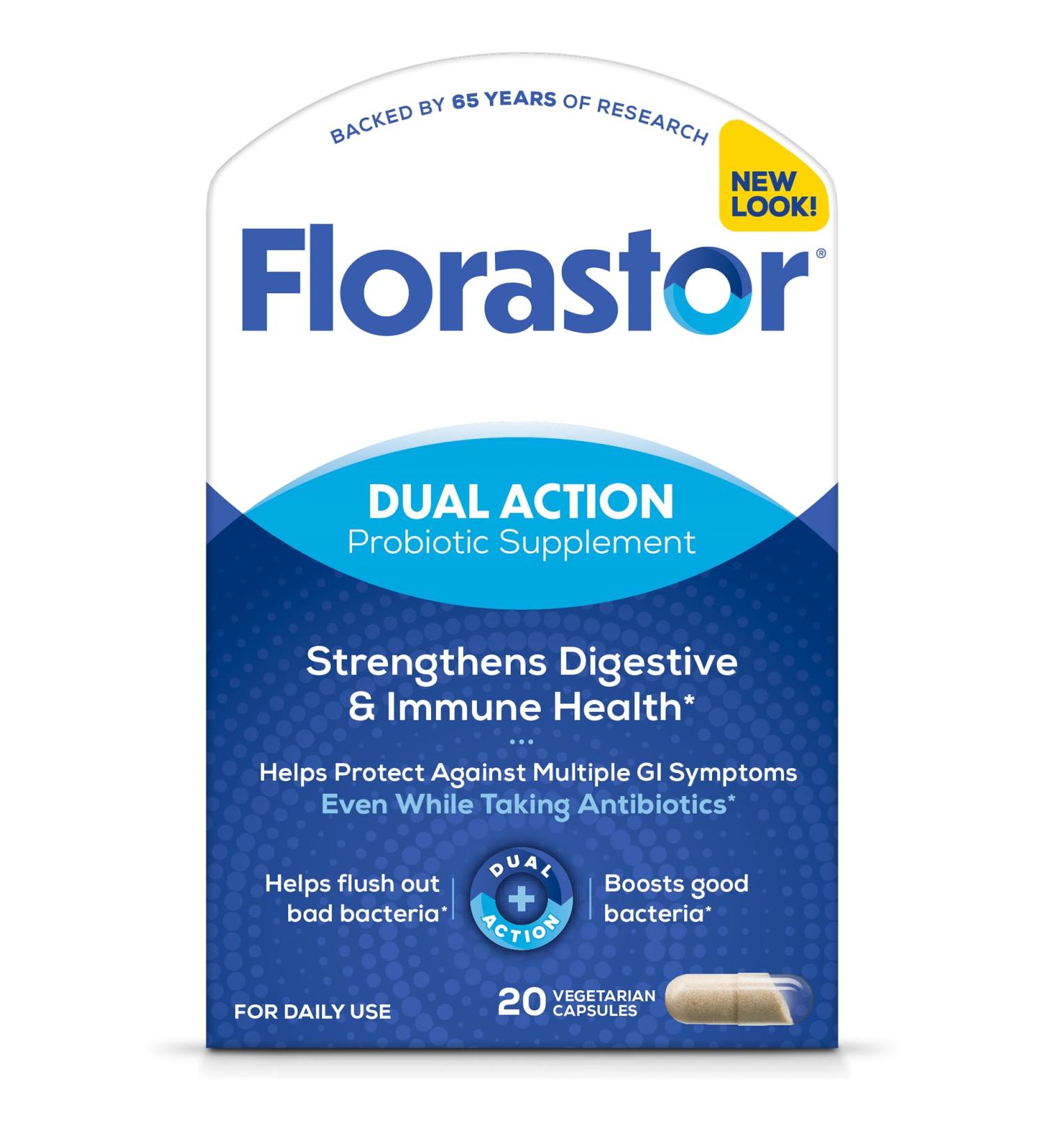 Florastor Probiotics for Digestive & Immune Health 20 Capsules Probiotics for Women & Men 1 Probiotic Worldwide Flush Out Bad Bacteria & Boost The Good with Our Strain Saccharomyces boulardii Unflavored 20 Count (Pack o  - Buy Online on GoSupps.com