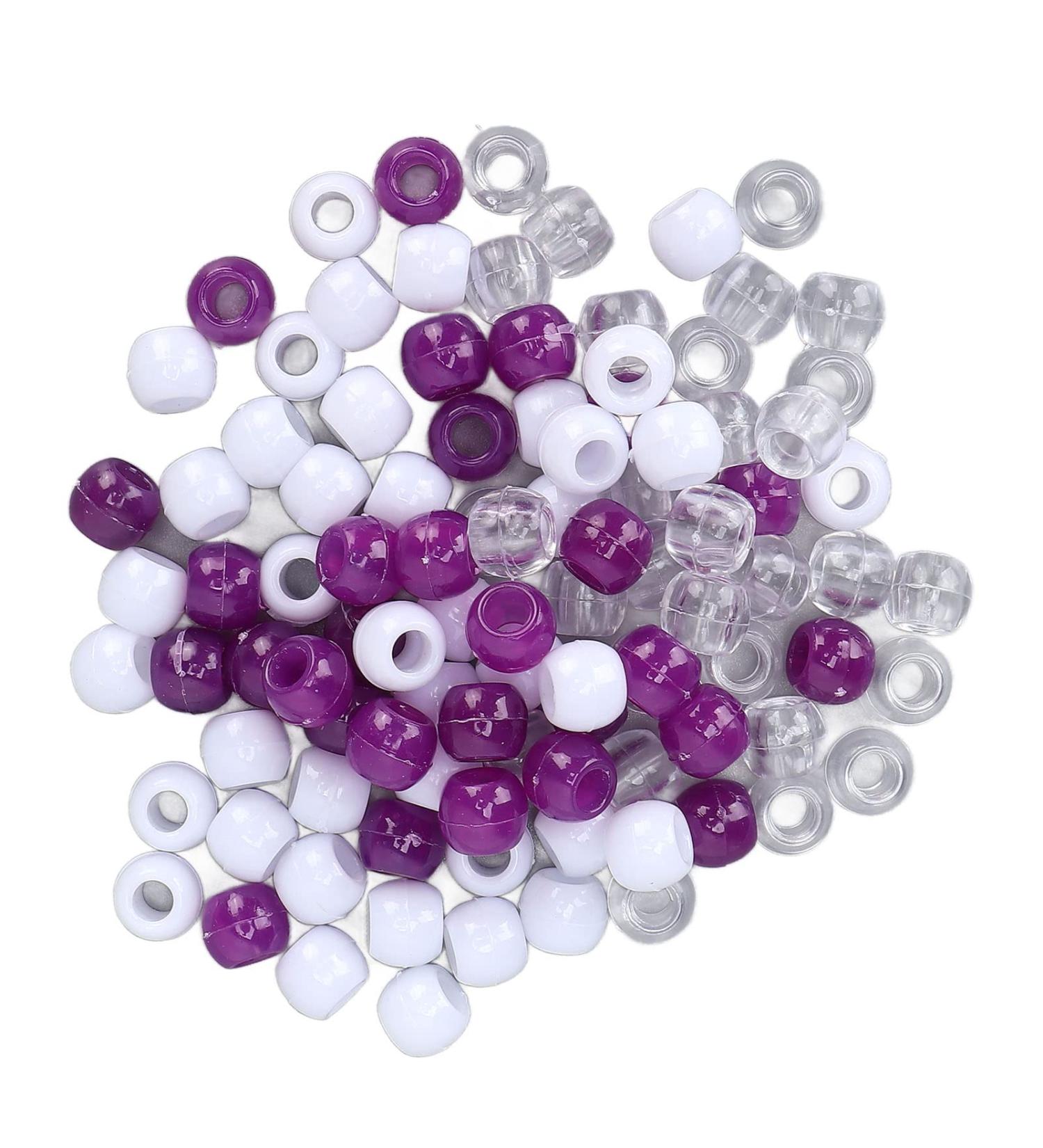 Shop Jenngaoo 100 Piece Hair Dreadlocks Pearls - Vibrant Hair Accessories for Dreadlocks & Beards (Red White Transparent Purple) - Buy Online on GoSupps.com