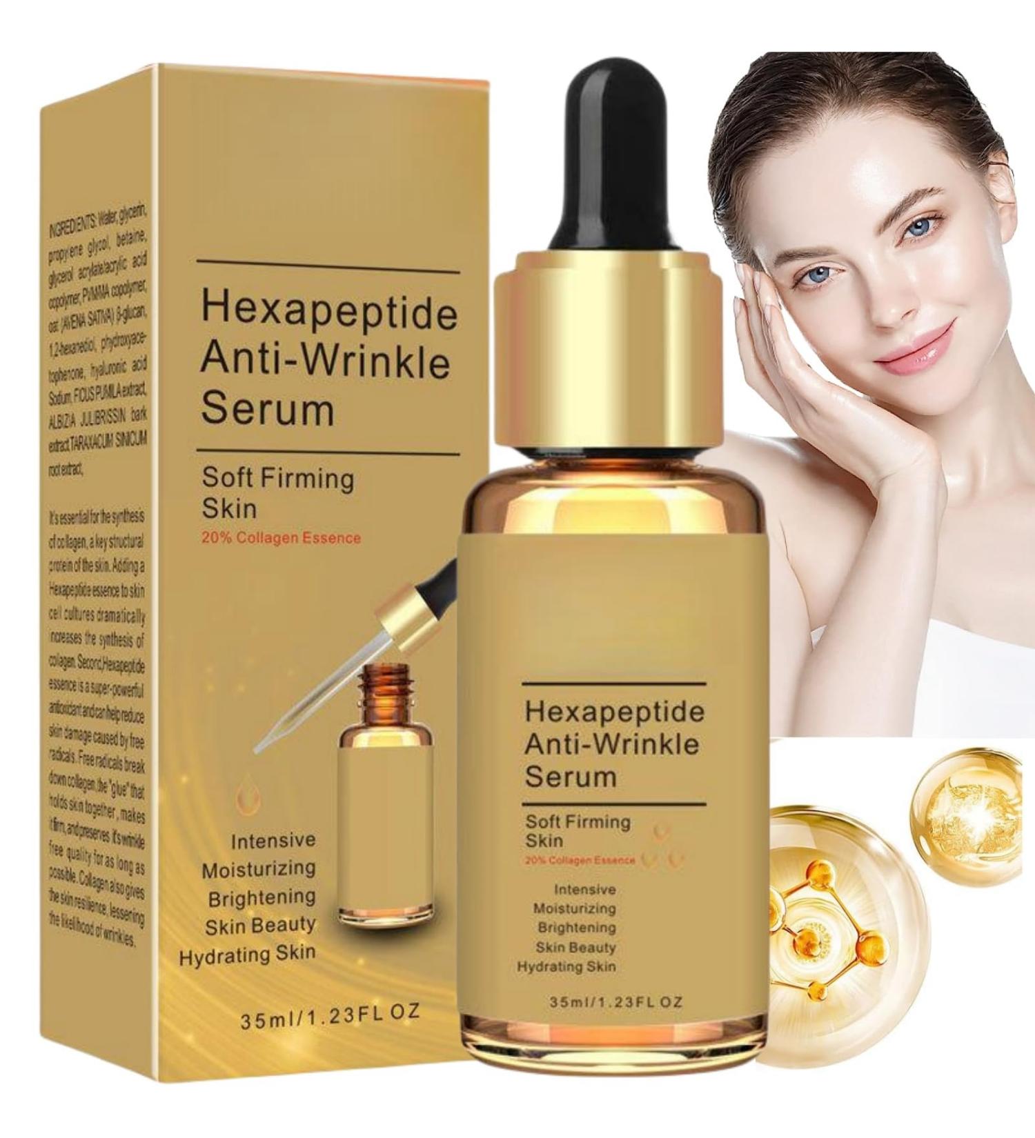 Peptide Serum for Women 20% Colla-Gen Hexapeptide Facial Serum Hydrating Serum Brightening Serum Anti Aging Peptide Hydrating Serum Skincare Serum to Plump and Smooth Skin Hyaluronic Acid Serum - Buy Online on GoSupps.com