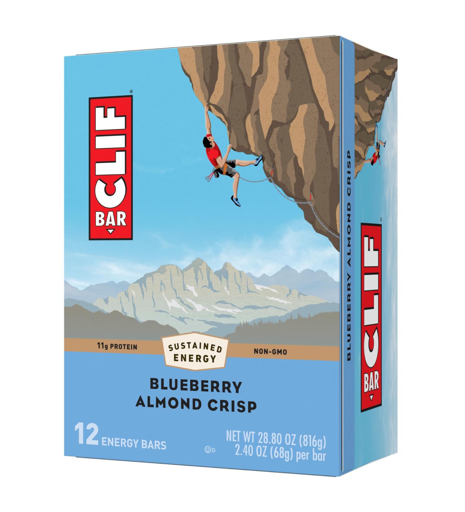 CLIF BAR - Blueberry Almond Crisp - Made with Organic Oats - Non-GMO - Plant Based - Energy Bars - 2.4 oz. (12 Pack) Blueberry Almond Crisp 12 Count (Pack of 1) - Buy Online on GoSupps.com