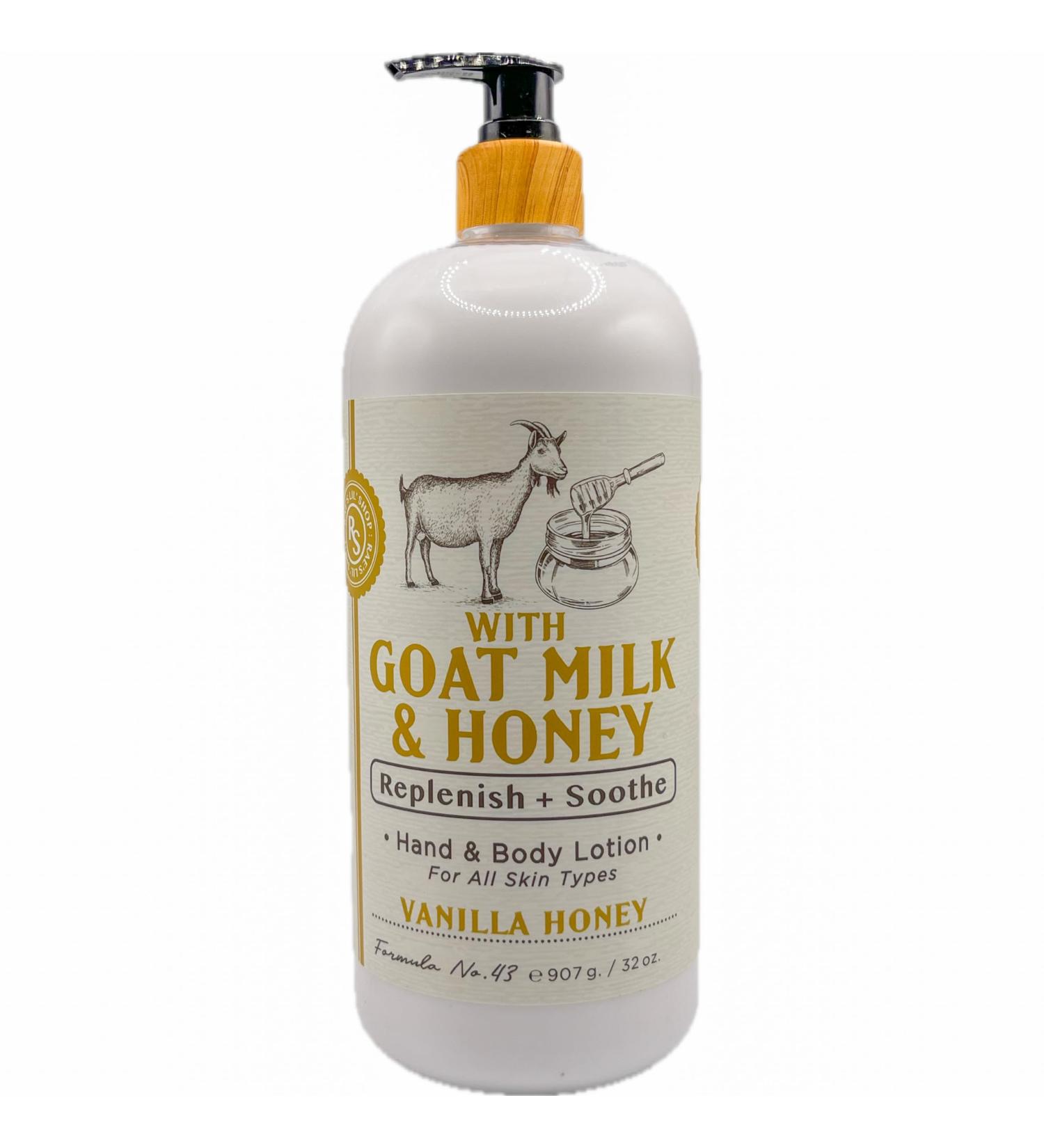 Goat Milk & Honey Body & Hand Lotion - Vanilla Honey | 32 oz | All Skin Types | Nourishing Moisturizer for Smooth Skin - Buy Online on GoSupps.com
