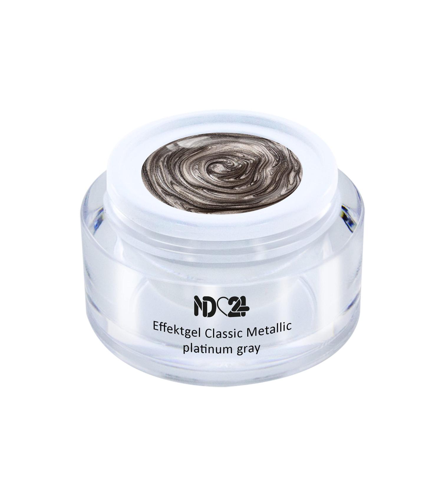 UV LED Effect Gel - Classic Metallic Platinum Gray - Studio Quality Made in Germany - 5ml | Shop Internationally - Buy Online on GoSupps.com