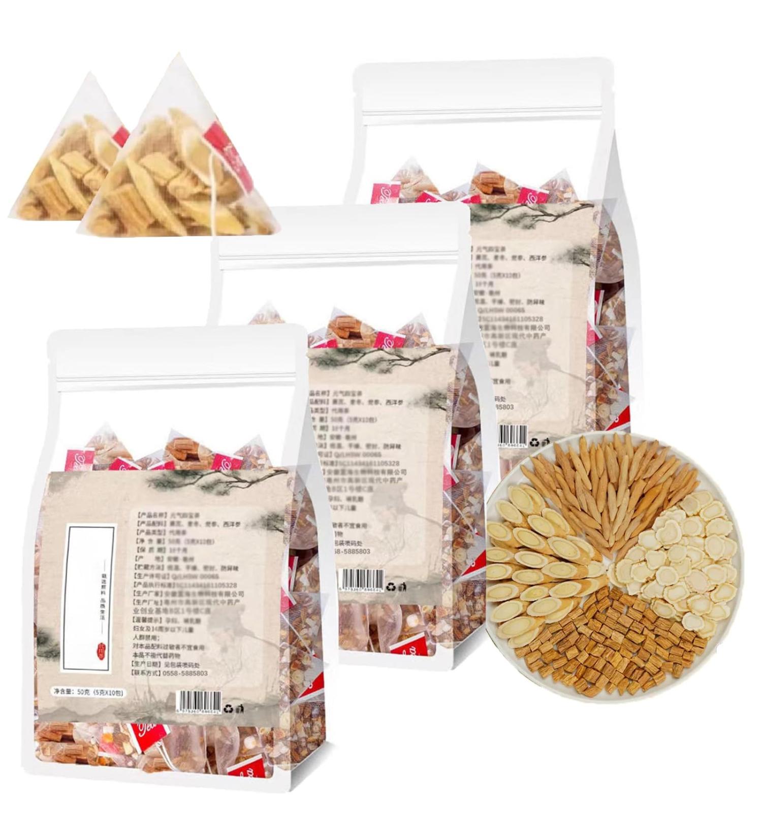 Yuanqi Four Treasures Tea Yuanqi Four Treasures Tea for Men Ginseng Four Treasures Tea for Men Chinese Kidney Care Tea Chinese Four Treasures Tea (3 pcs) - Buy Online on GoSupps.com
