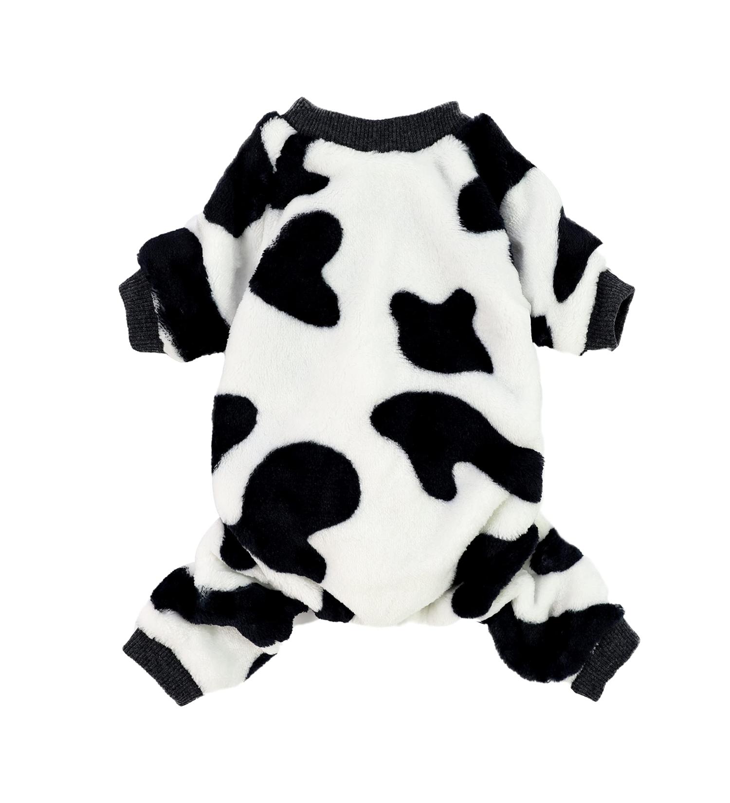 Fitwarm Adorable Milk Cows Velvet Dog Pajamas Coat Jumpsuit XL (Chest 21 Back 16) - Buy Online on GoSupps.com